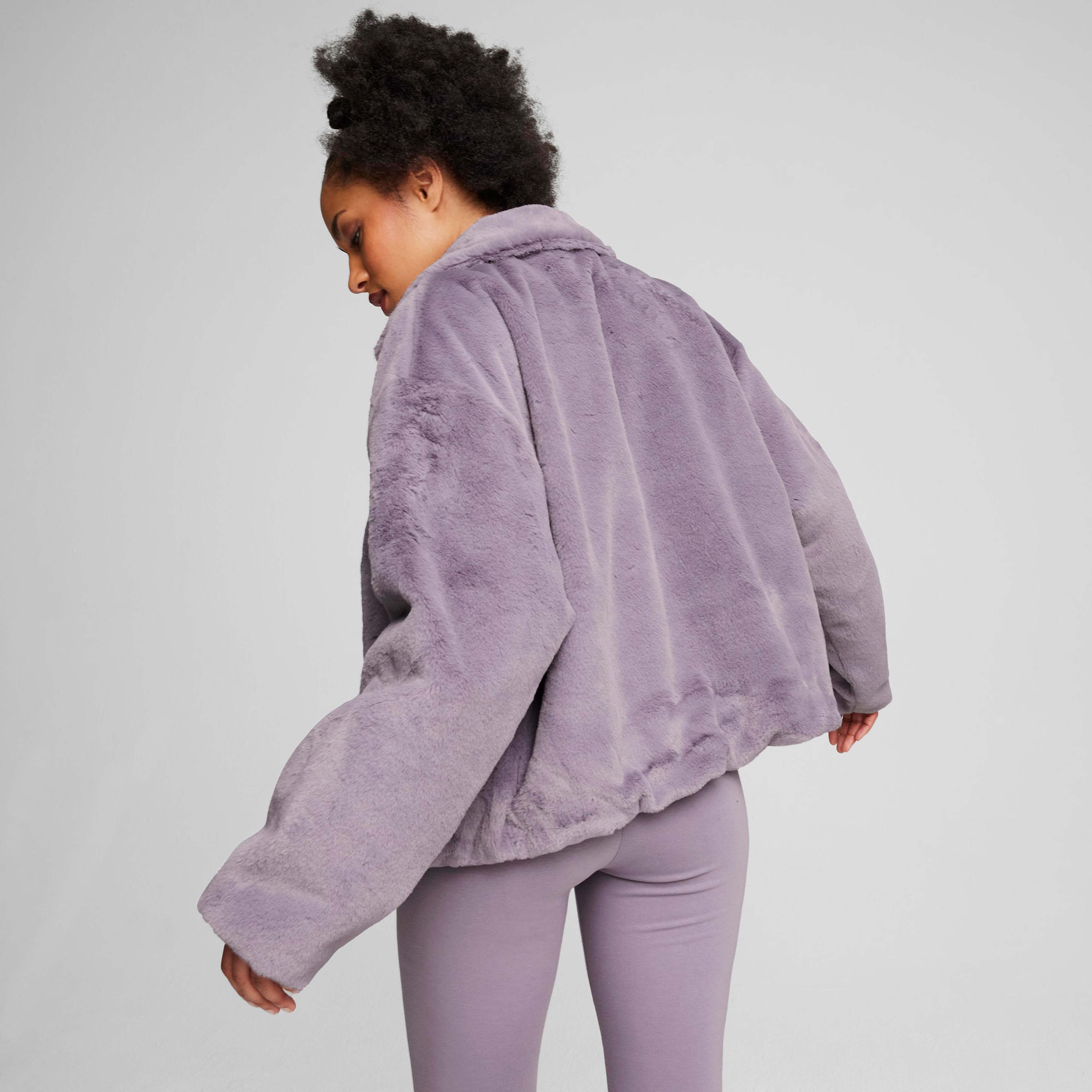 Puma Soft Fleece Kadın Mor Ceket