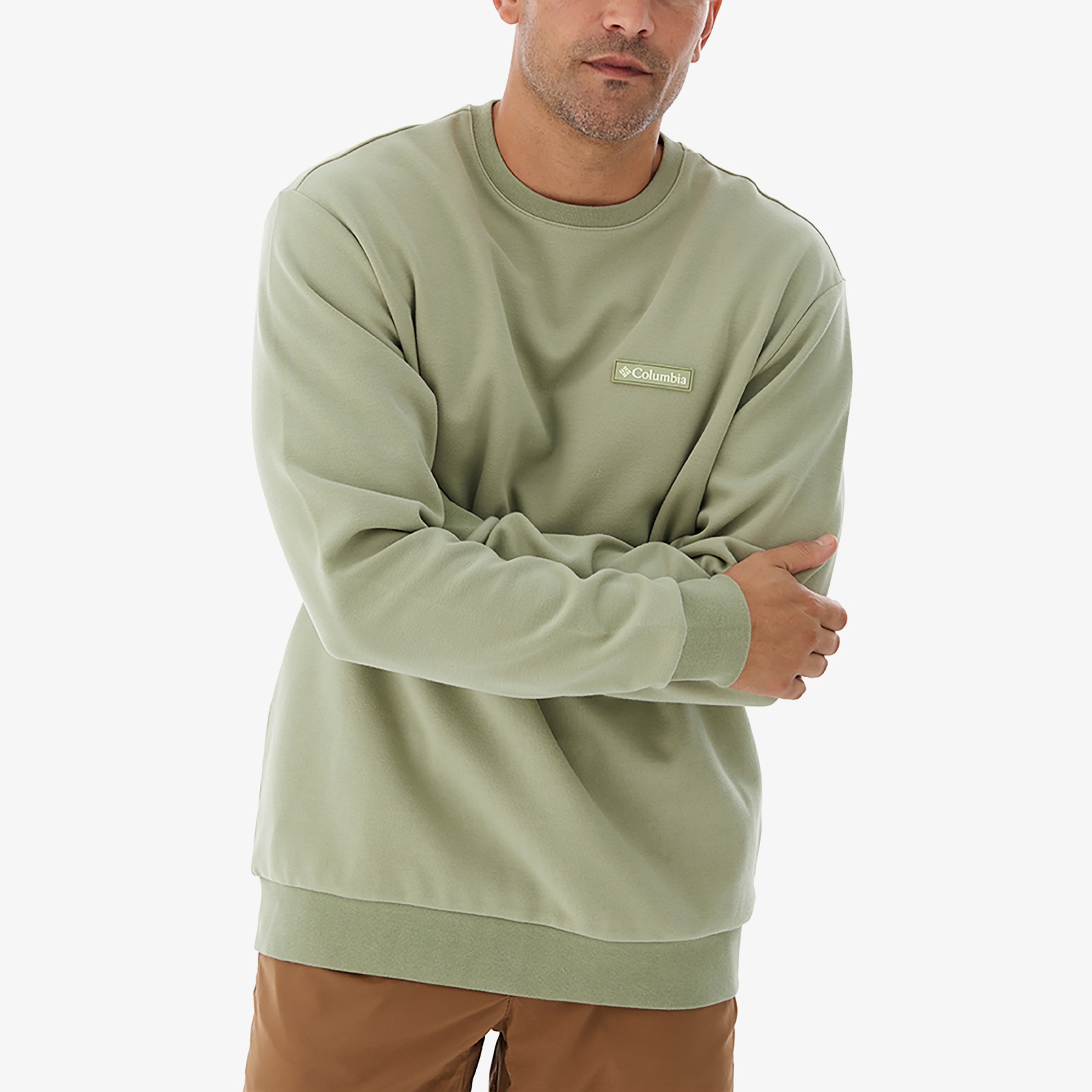 Columbia Gem Label Crewneck Erkek Açık Yeşil Sweatshirt