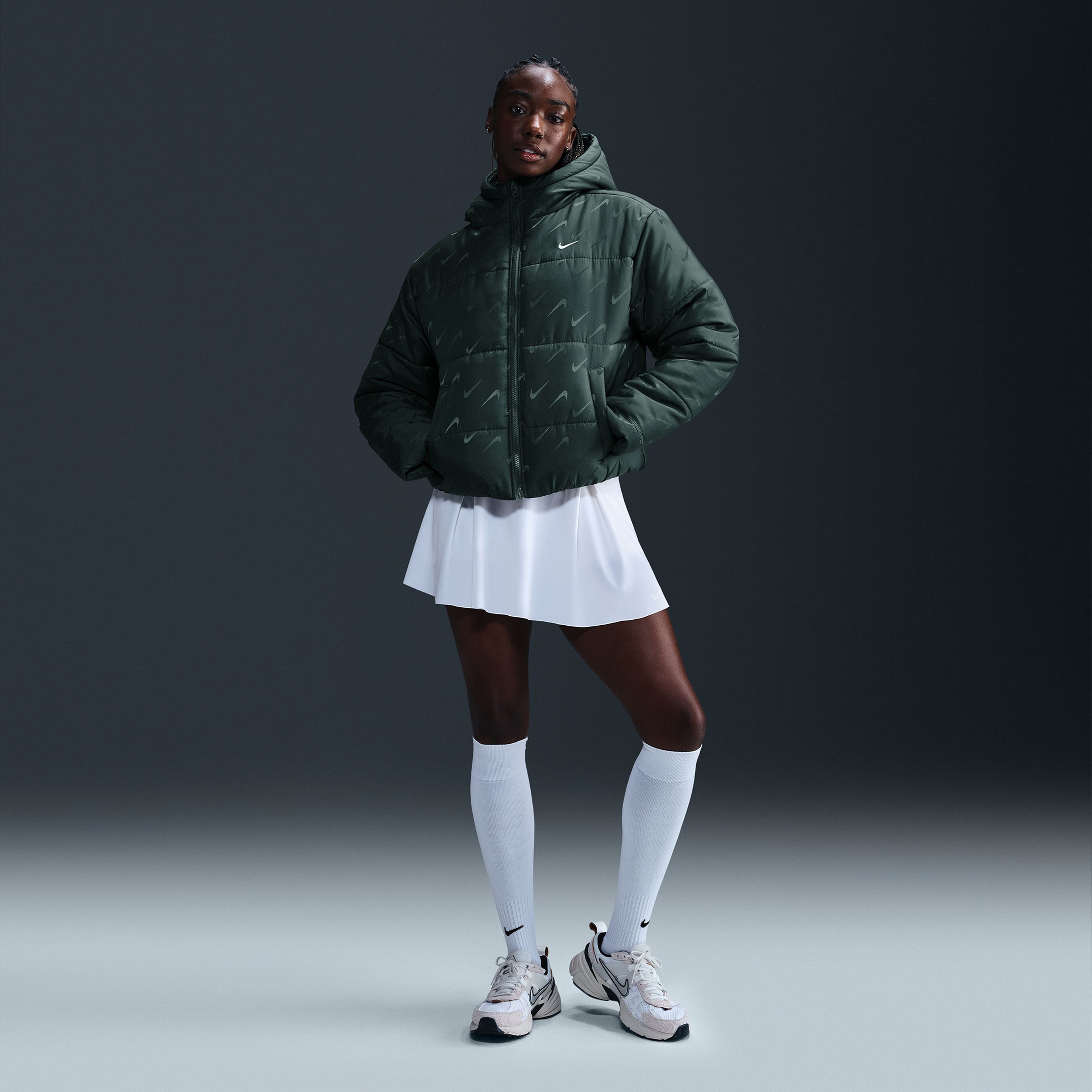 Nike Sportswear Classic Kadın Yeşil Mont