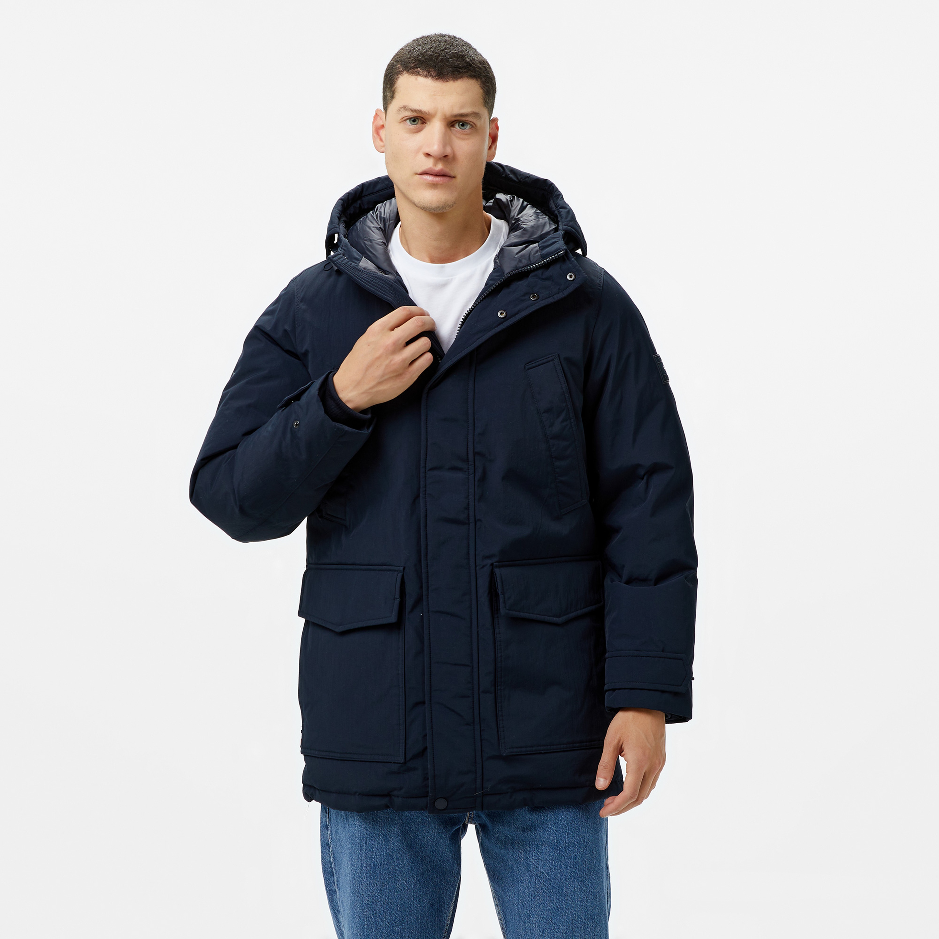 Tommy Hilfiger Rockie Down Parka Erkek Mavi Mont