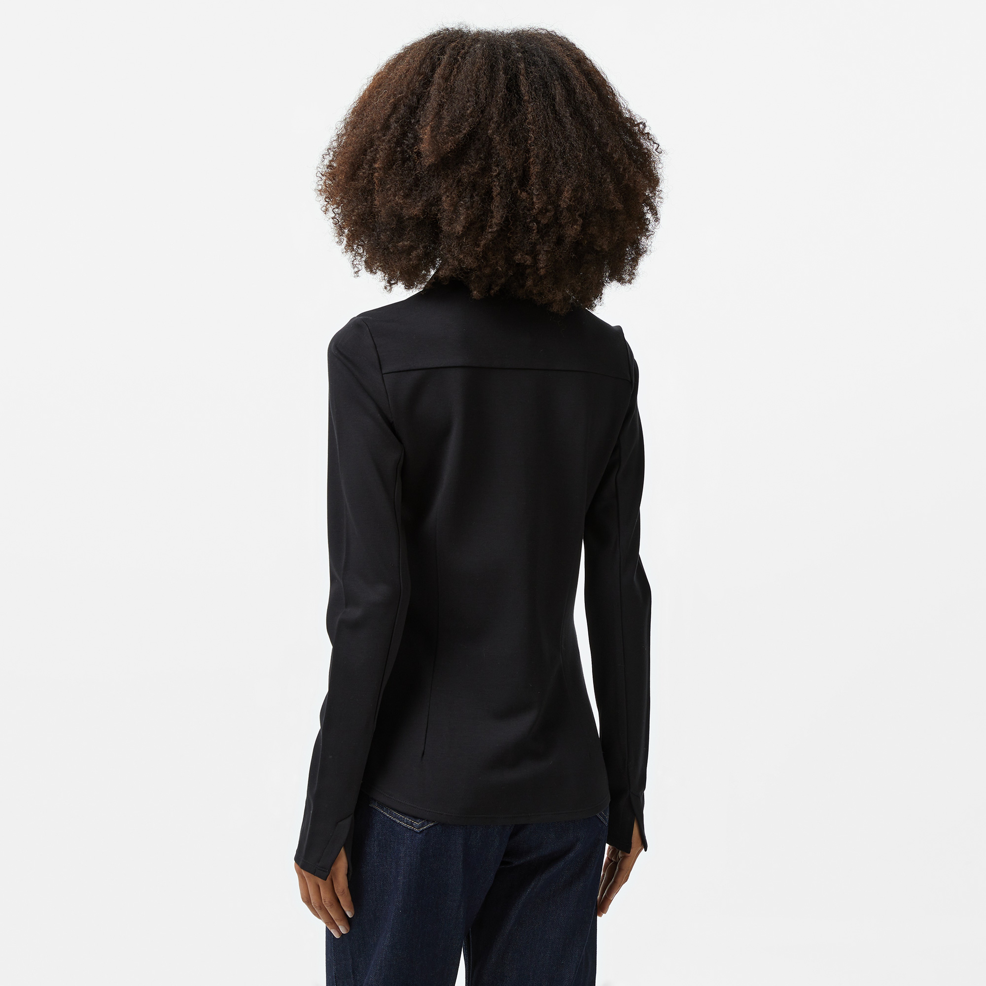 Tommy Hilfiger Slim Button Down Kadın Siyah Gömlek