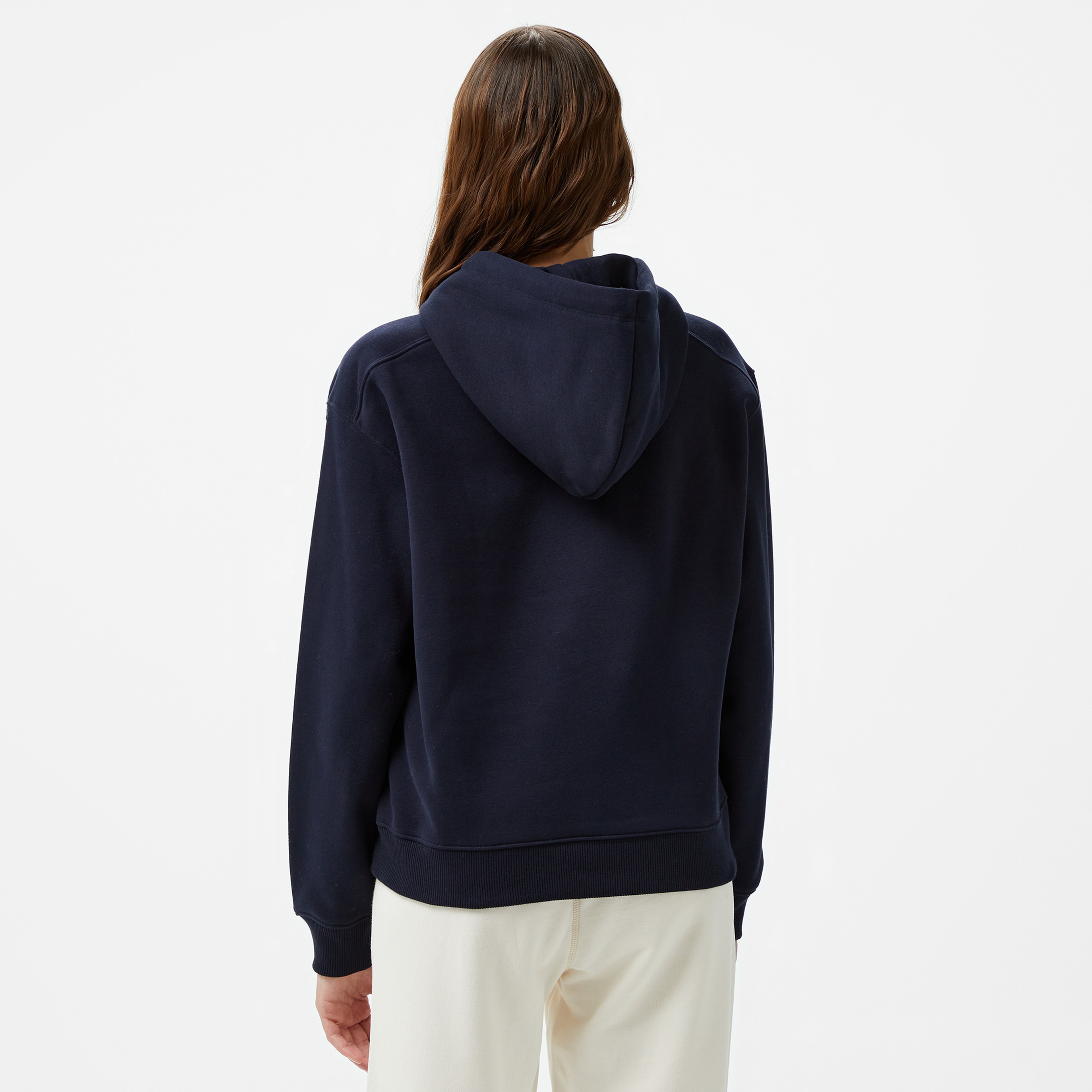 Tommy Hilfiger Varsity Crest Kadın Mavi Hoodie