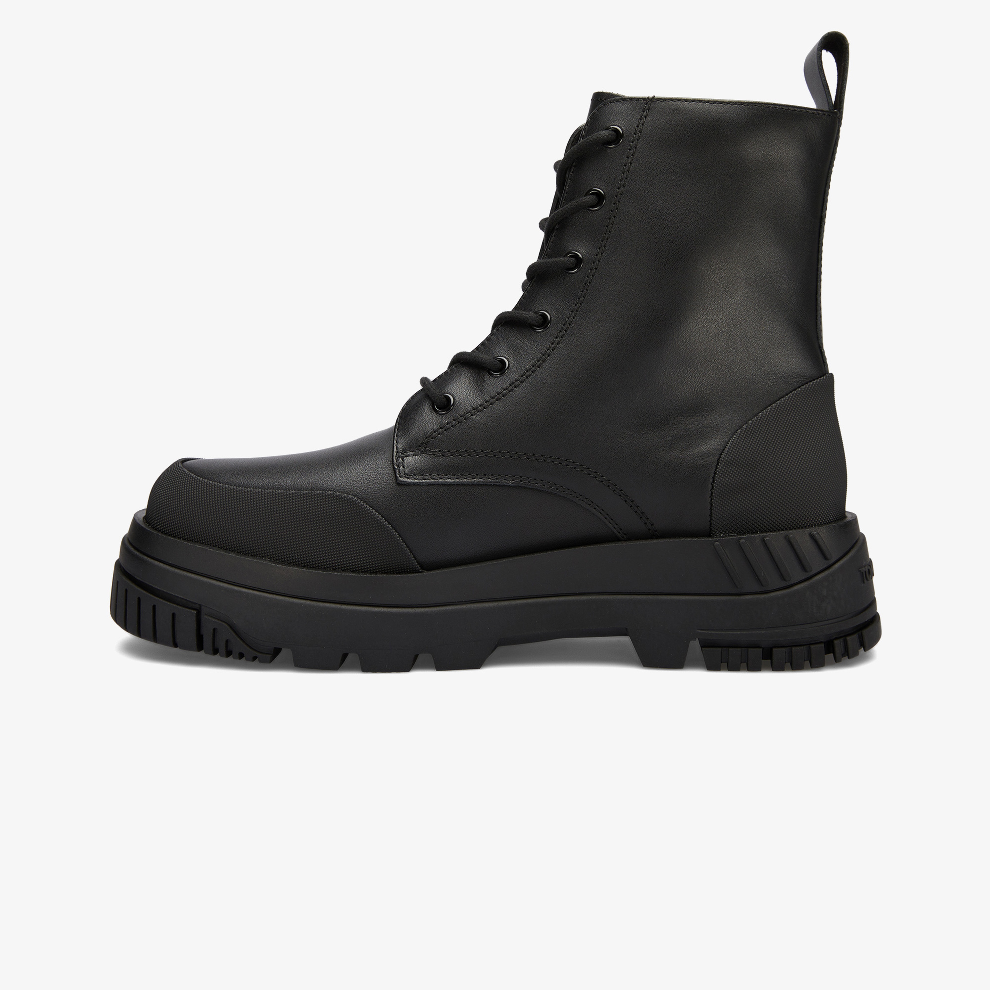 Tommy Hilfiger Jeans Lace Up Leather Boot Erkek Siyah Yağmur Botu