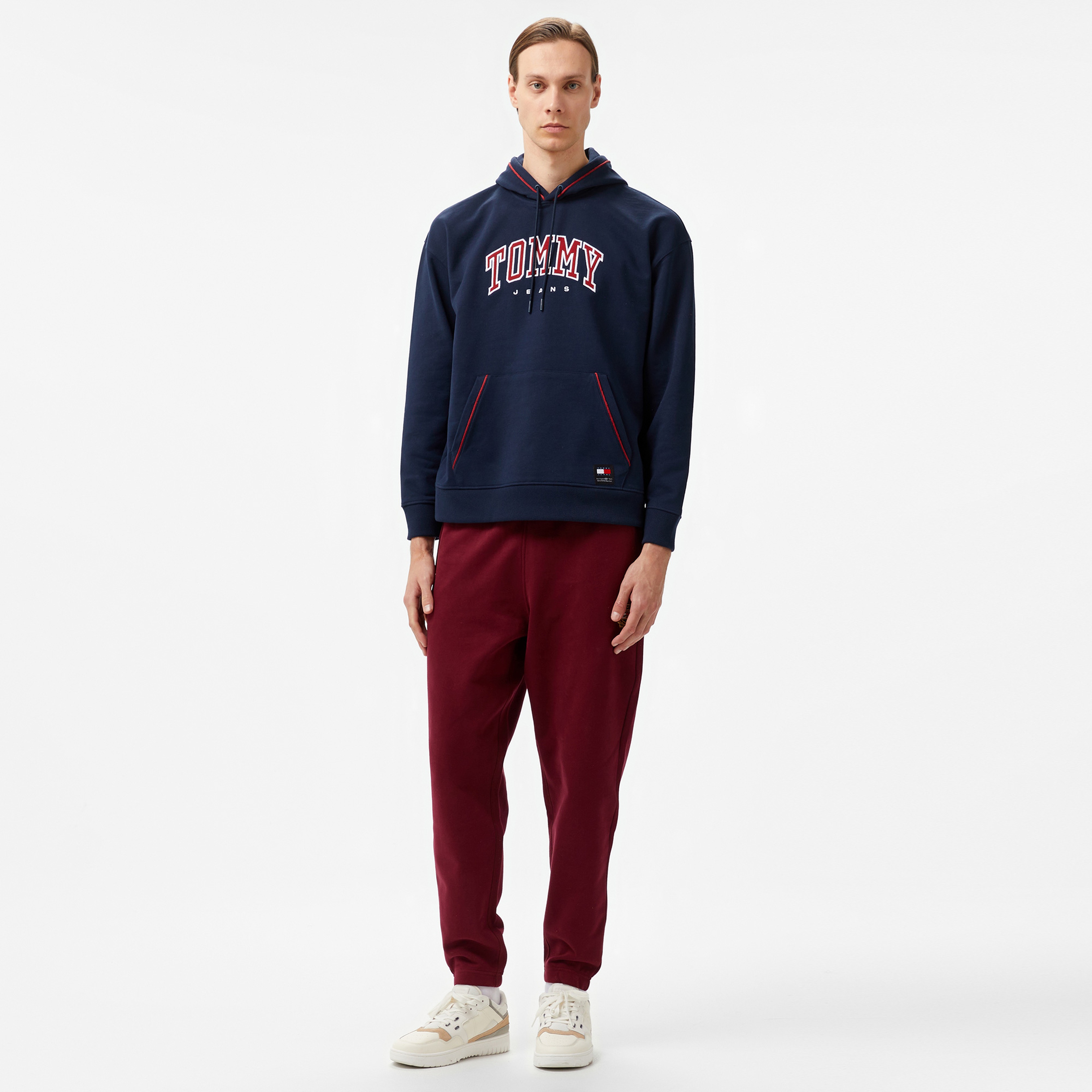 Tommy Hilfiger Jeans Crest Erkek Bordo Eşofman Altı