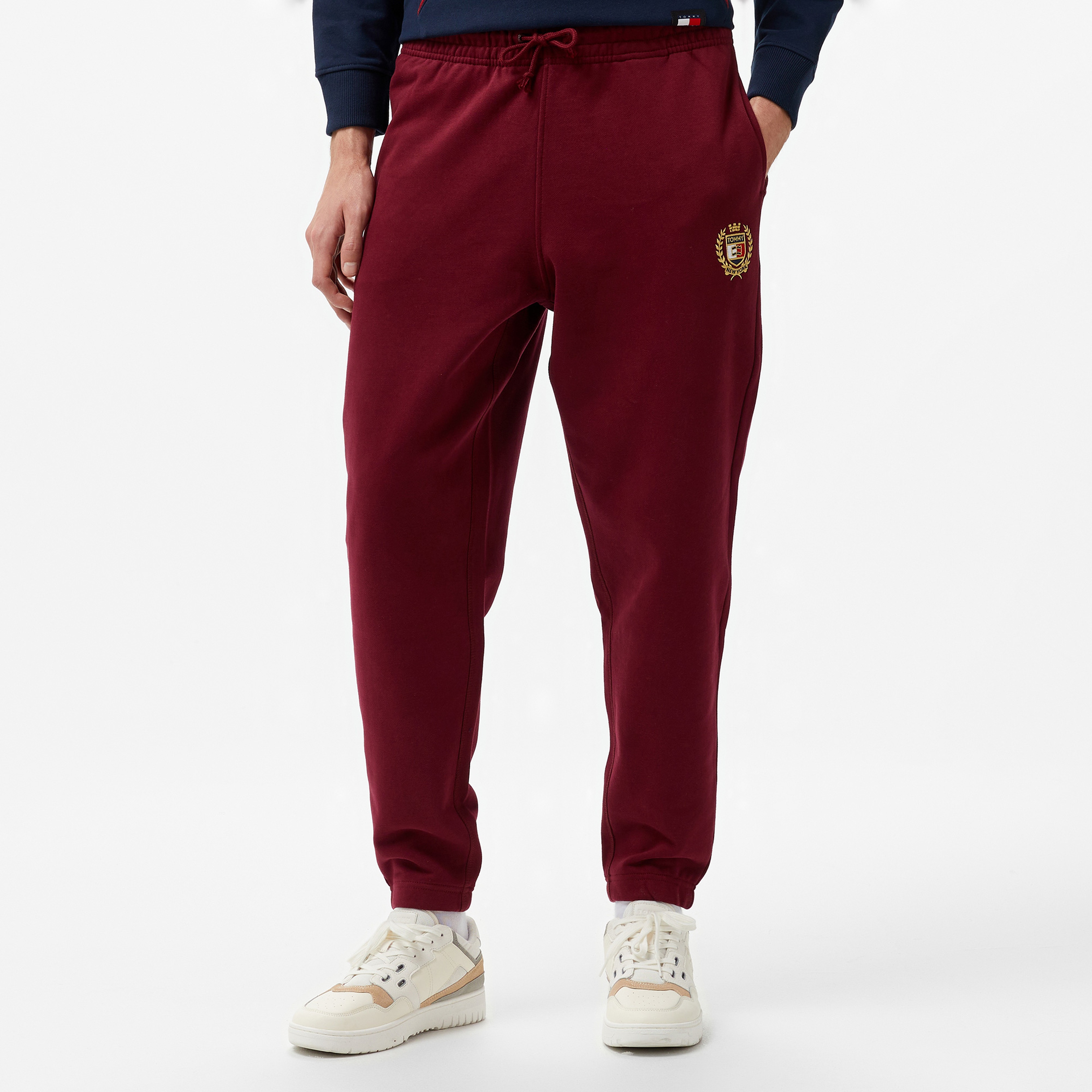 Tommy Hilfiger Jeans Crest Erkek Bordo Eşofman Altı