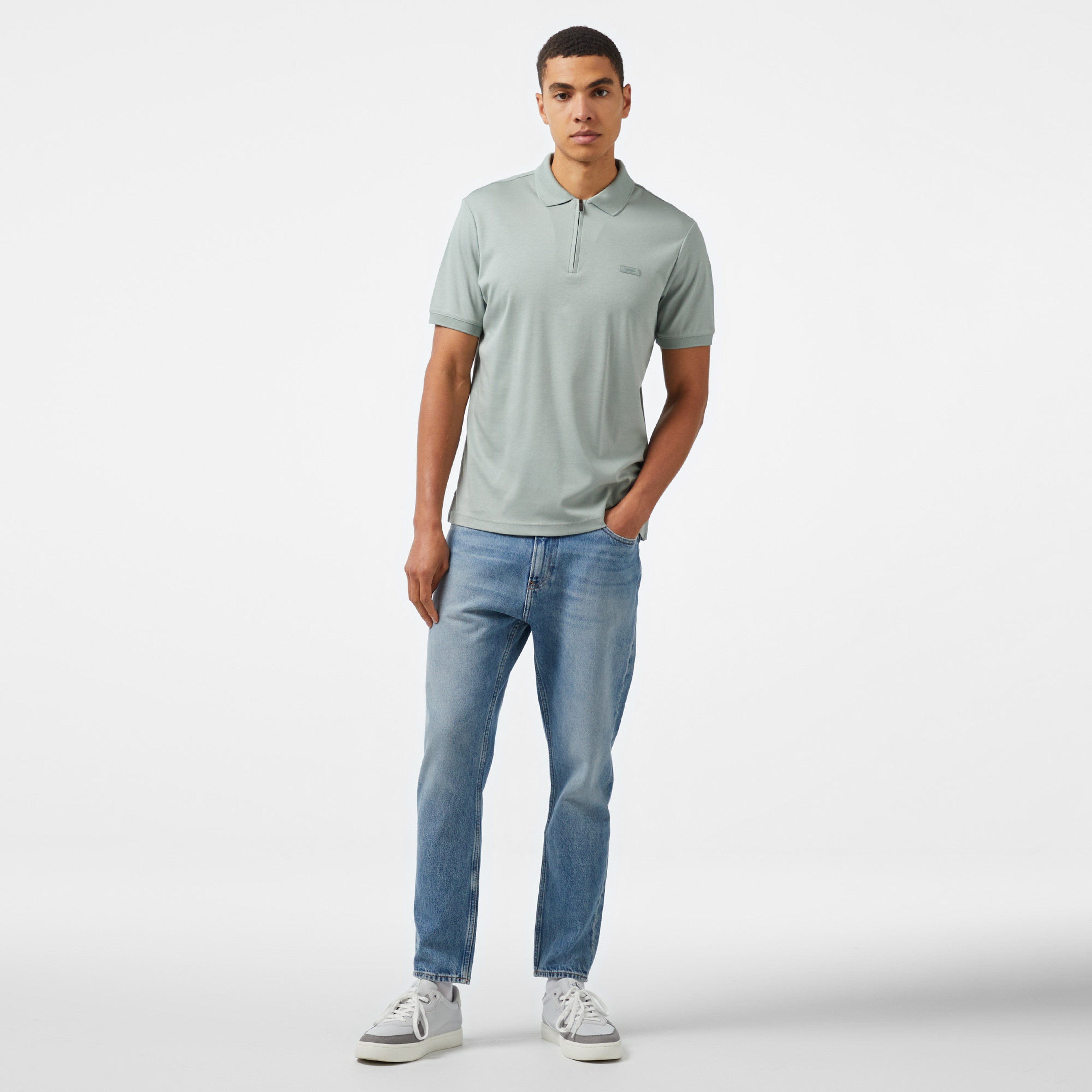 Calvin Klein Erkek Gri Polo