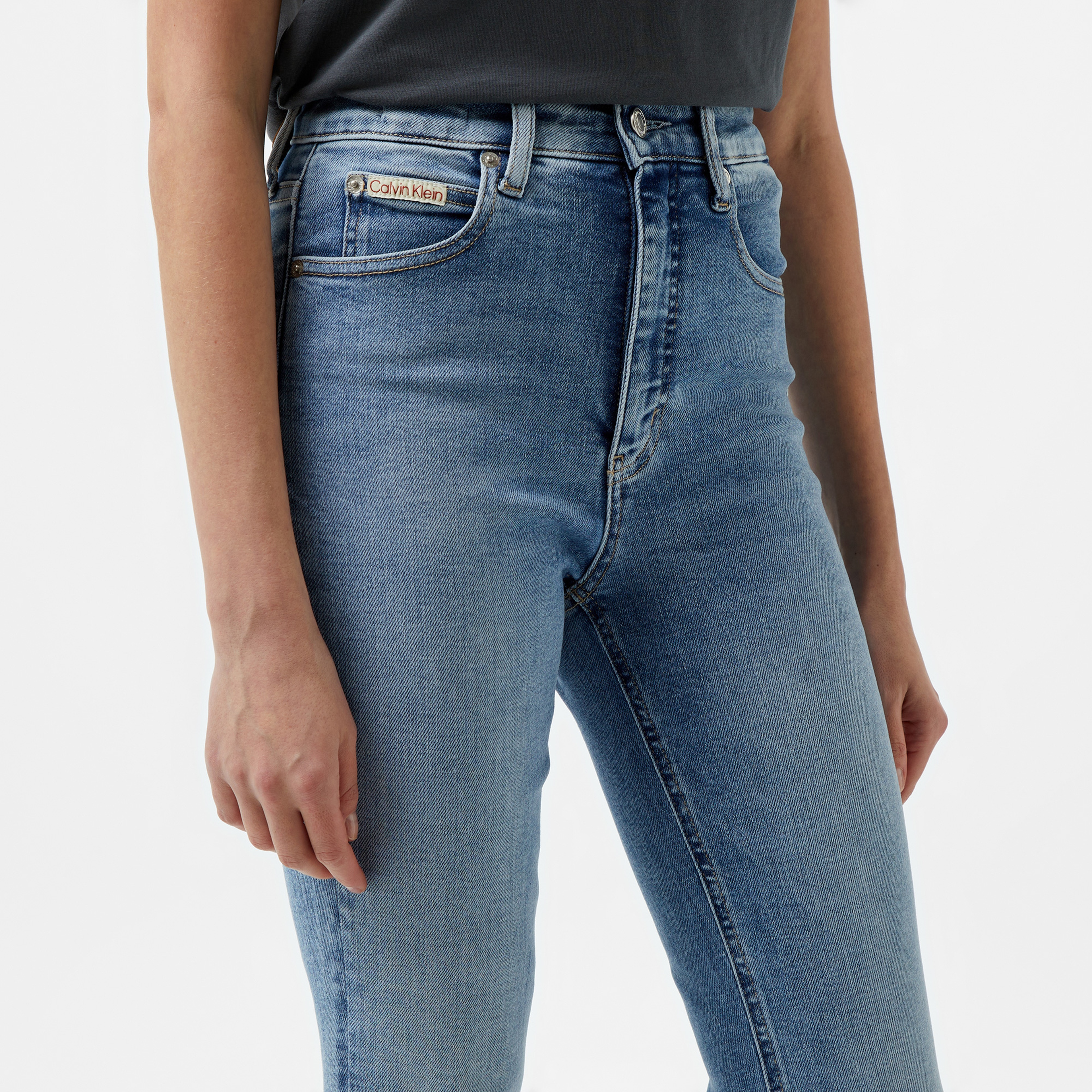 Calvin Klein Jeans Skinny Bootcut Kadın Mavi Jean