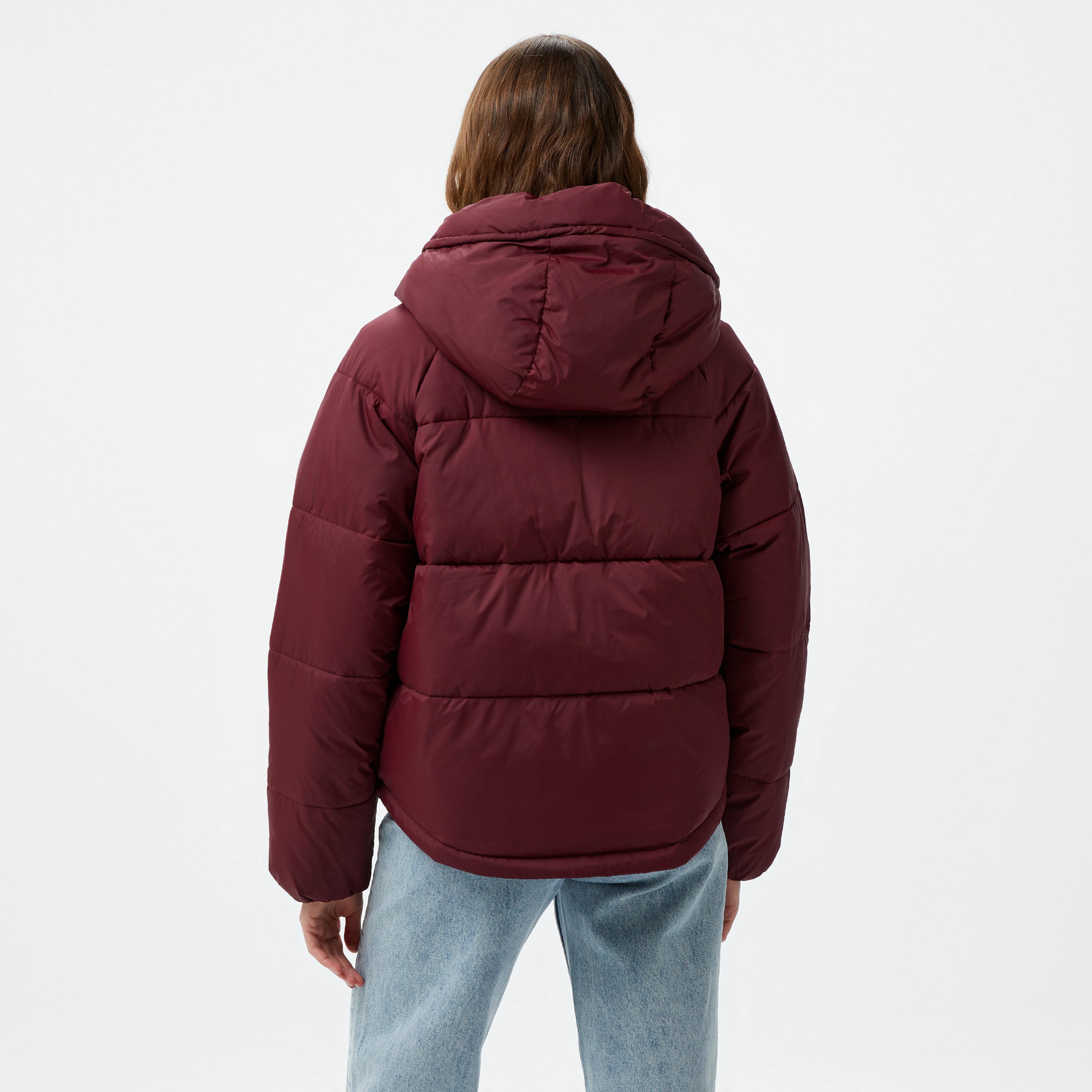 Tommy Hilfiger Jeans Vail Puffer Kadın Bordo Ceket