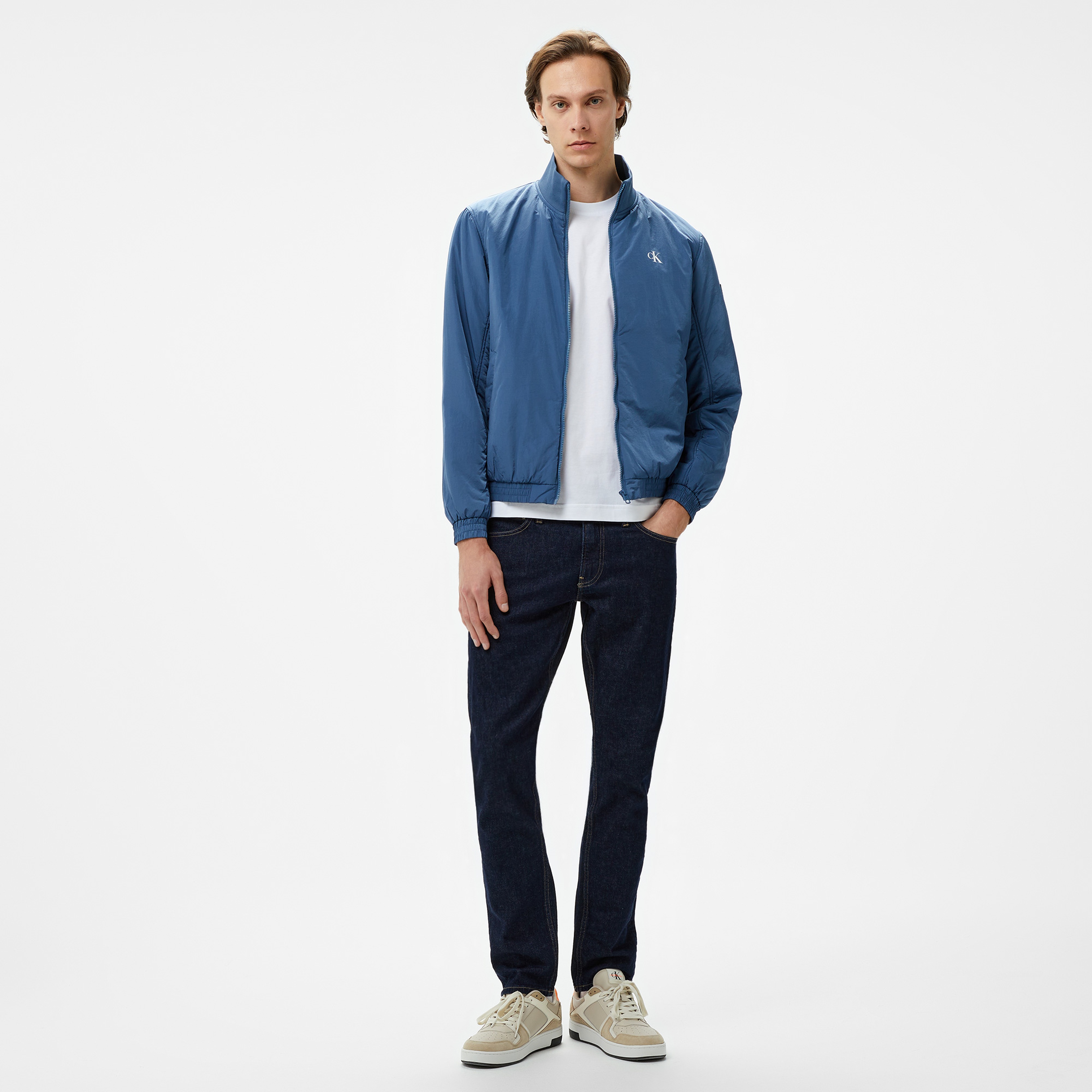 Calvin Klein Jeans Padded Harrington Erkek Mavi Ceket