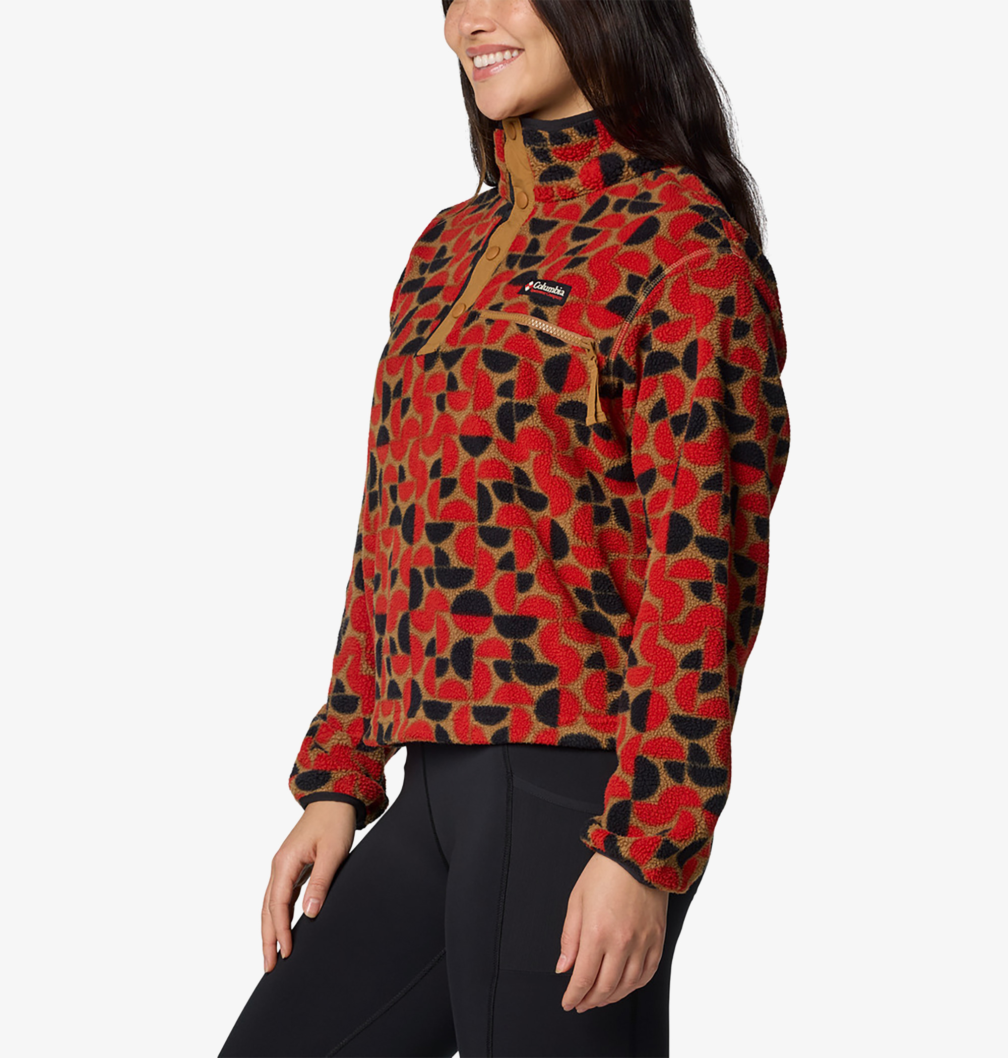 Columbia Helvetia Iı Printed Cropped Half Snap Kadın Kırmızı Polar