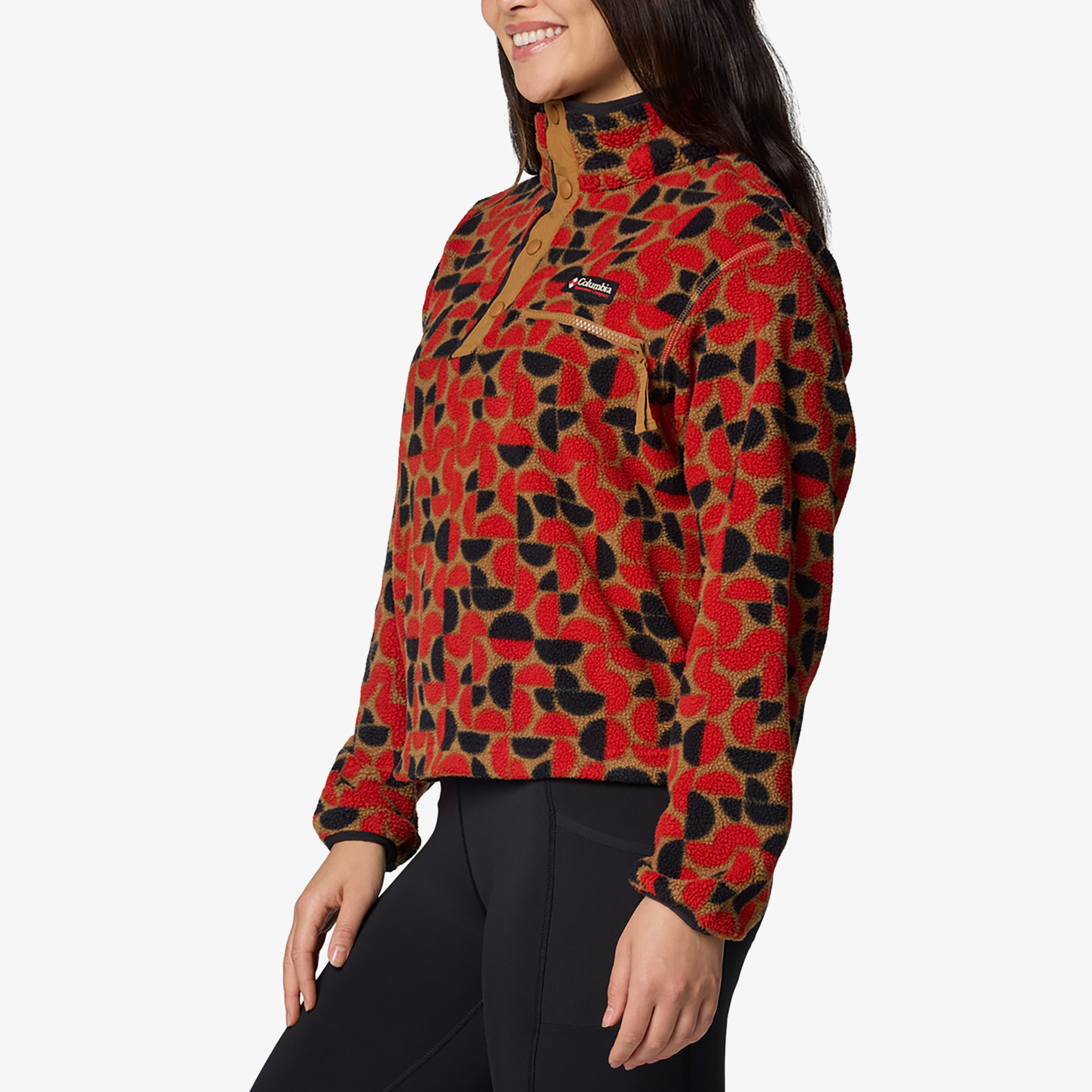 Columbia Helvetia Iı Printed Cropped Half Snap Kadın Kırmızı Polar Üst