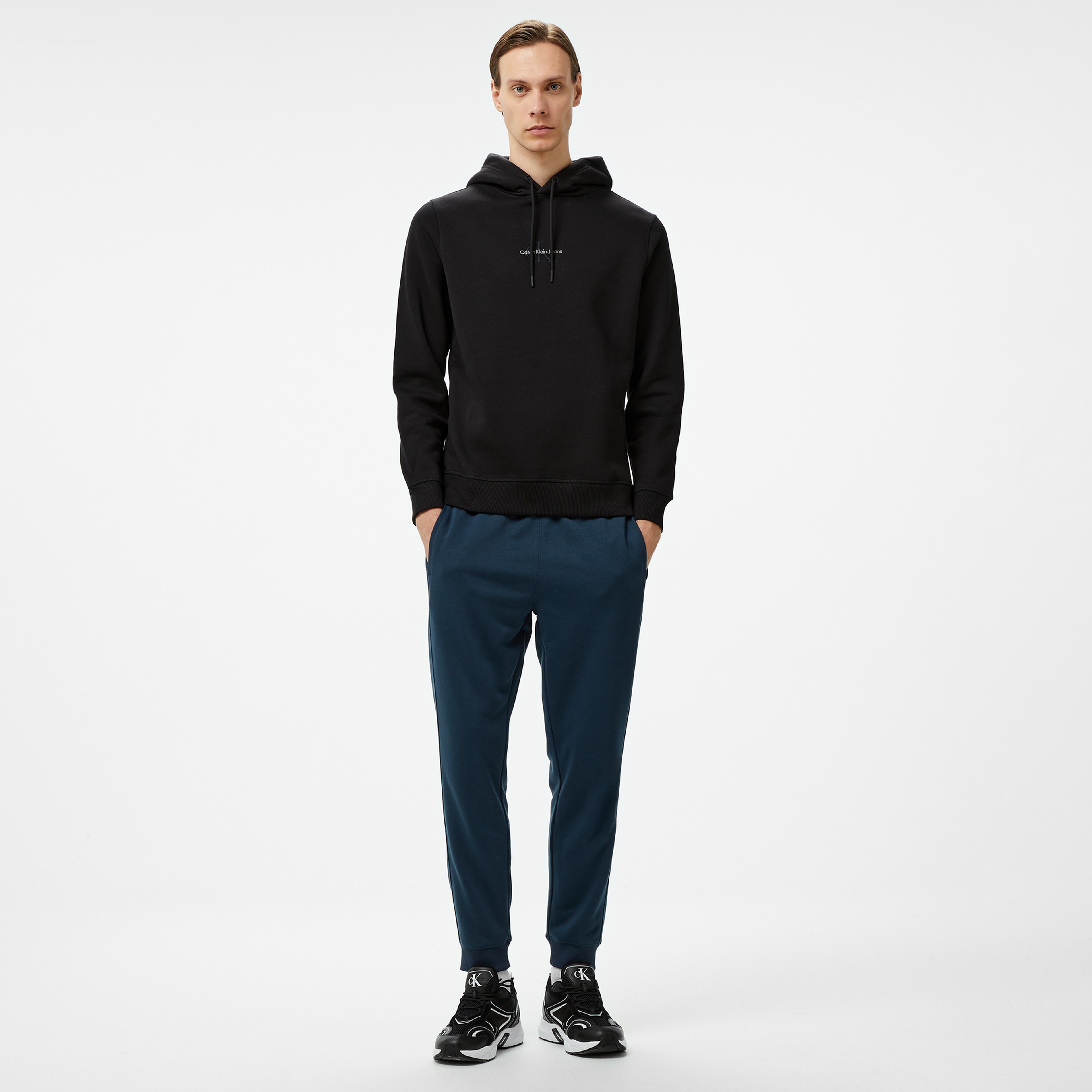 Calvin Klein Jeans Monologo Erkek Siyah Hoodie