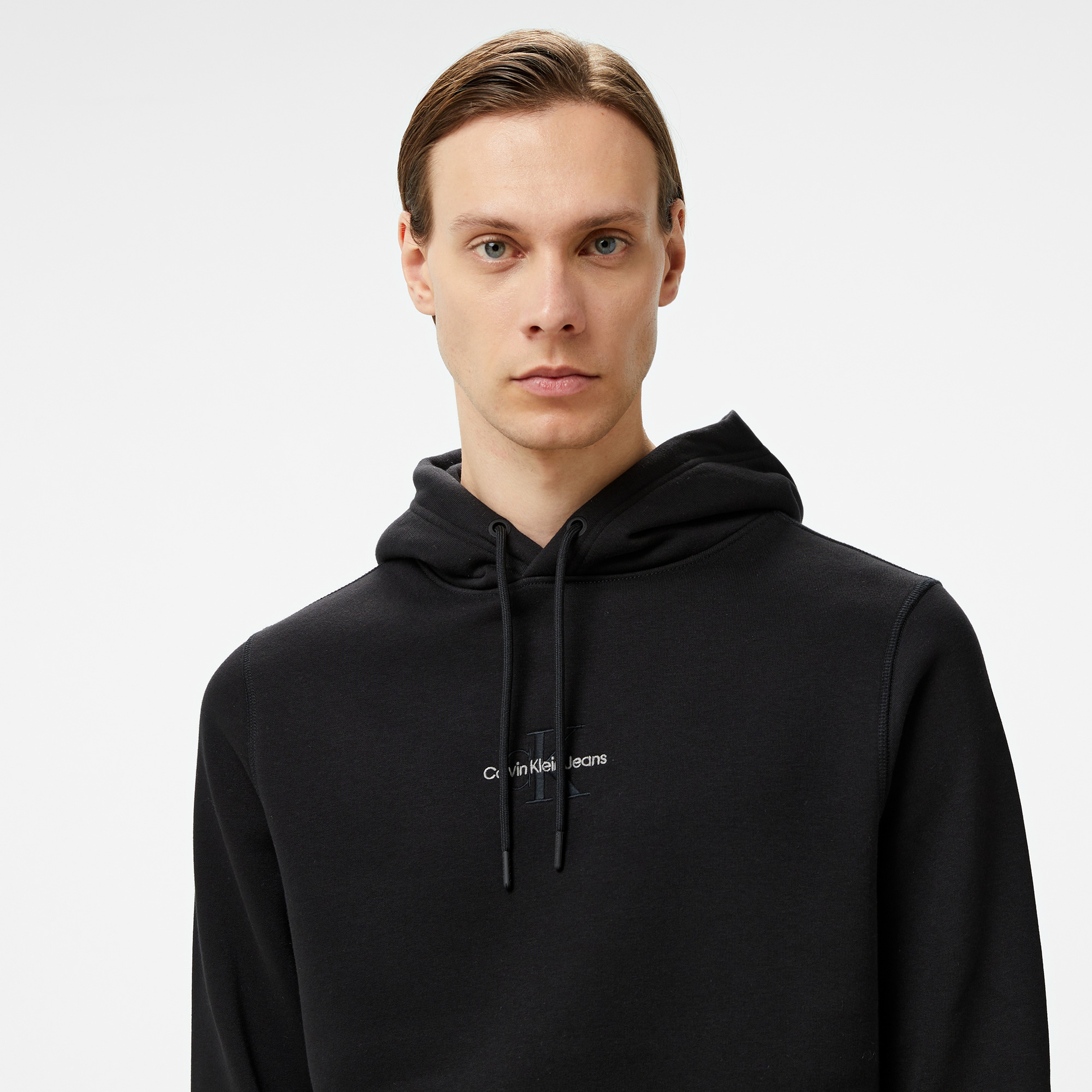 Calvin Klein Jeans Monologo Erkek Siyah Hoodie