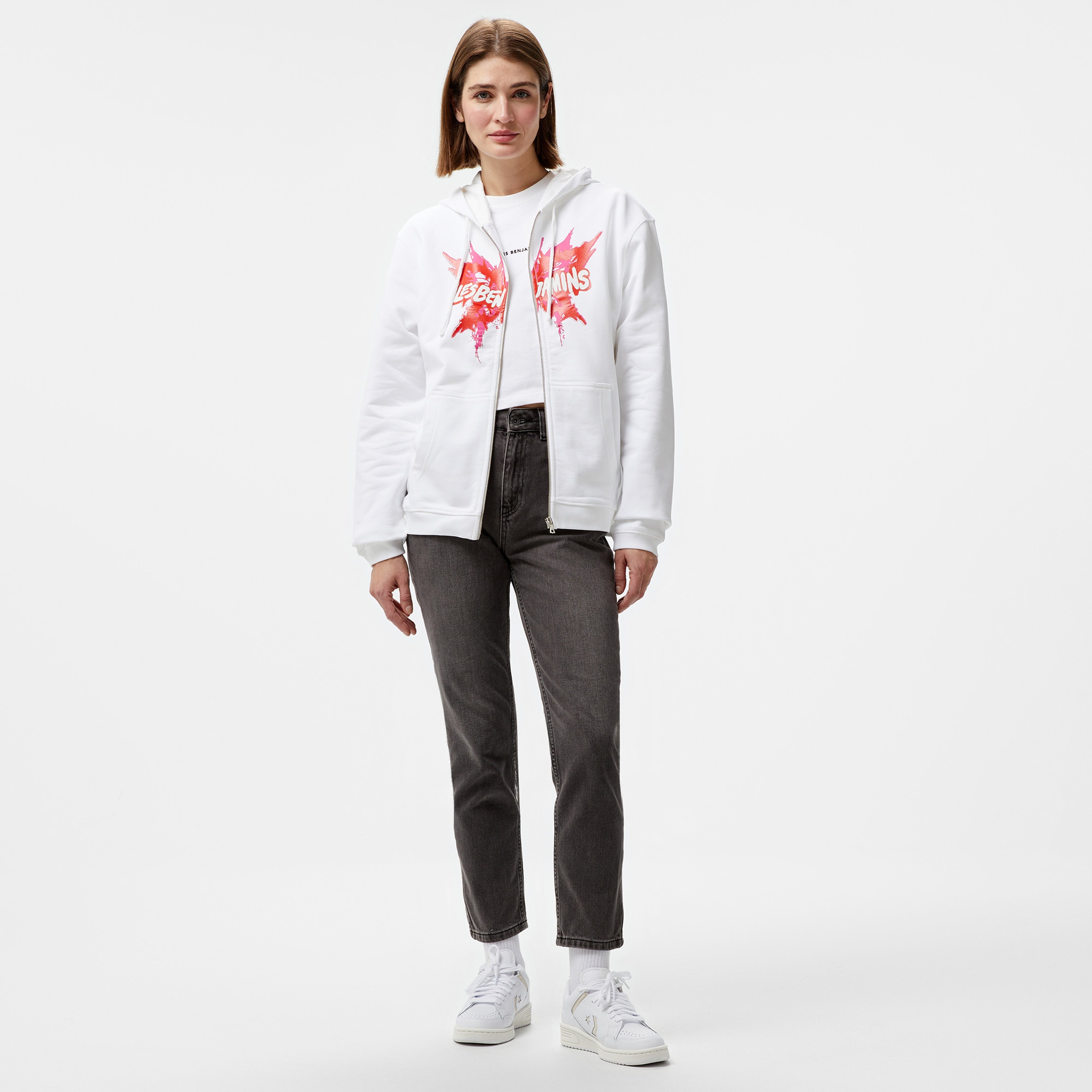 Les Benjamins 003 Kadın Beyaz Sweatshirt