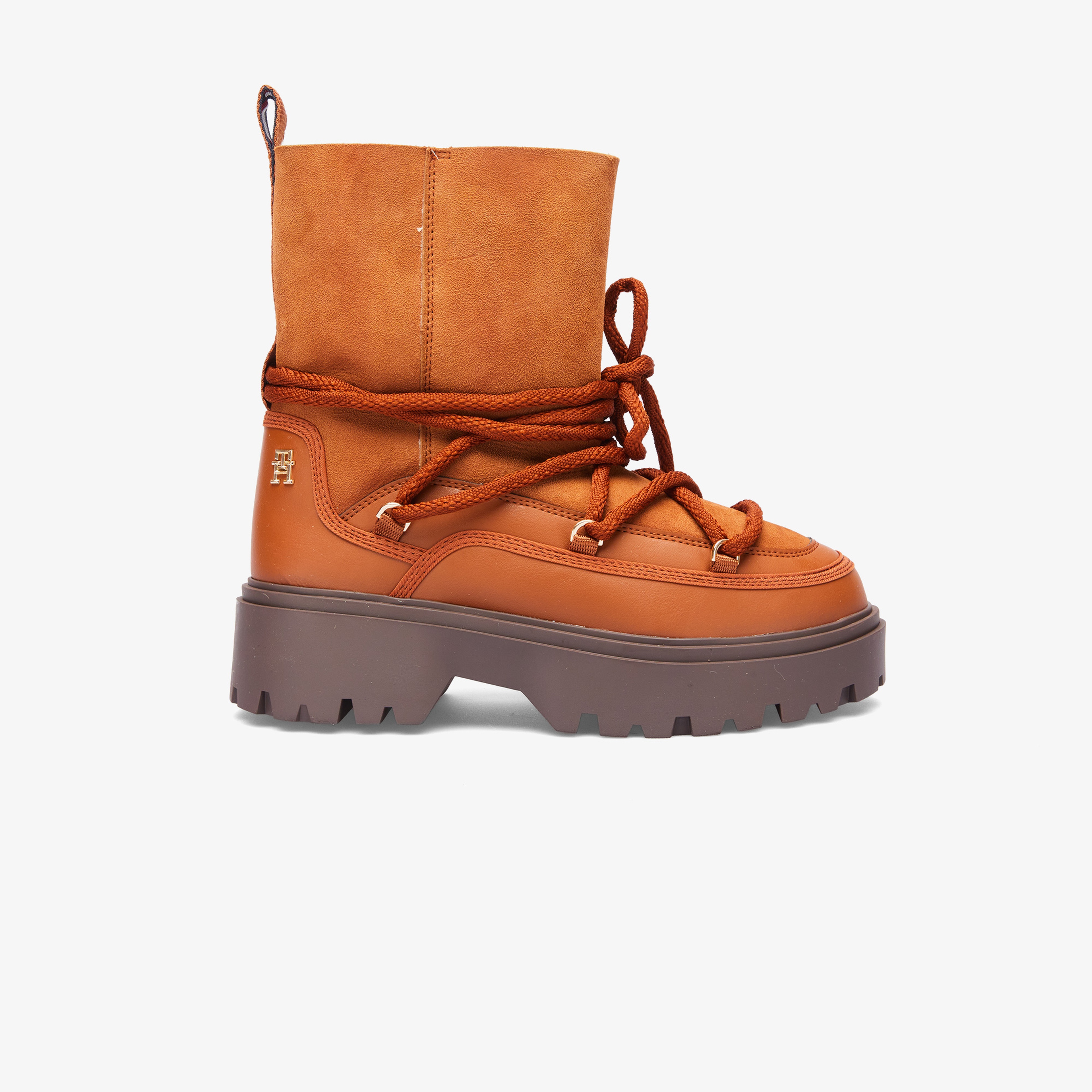 Tommy Hilfiger Real Shearlıng Lace-Up Snowboot Kadın Kahverengi Yağmur Botu