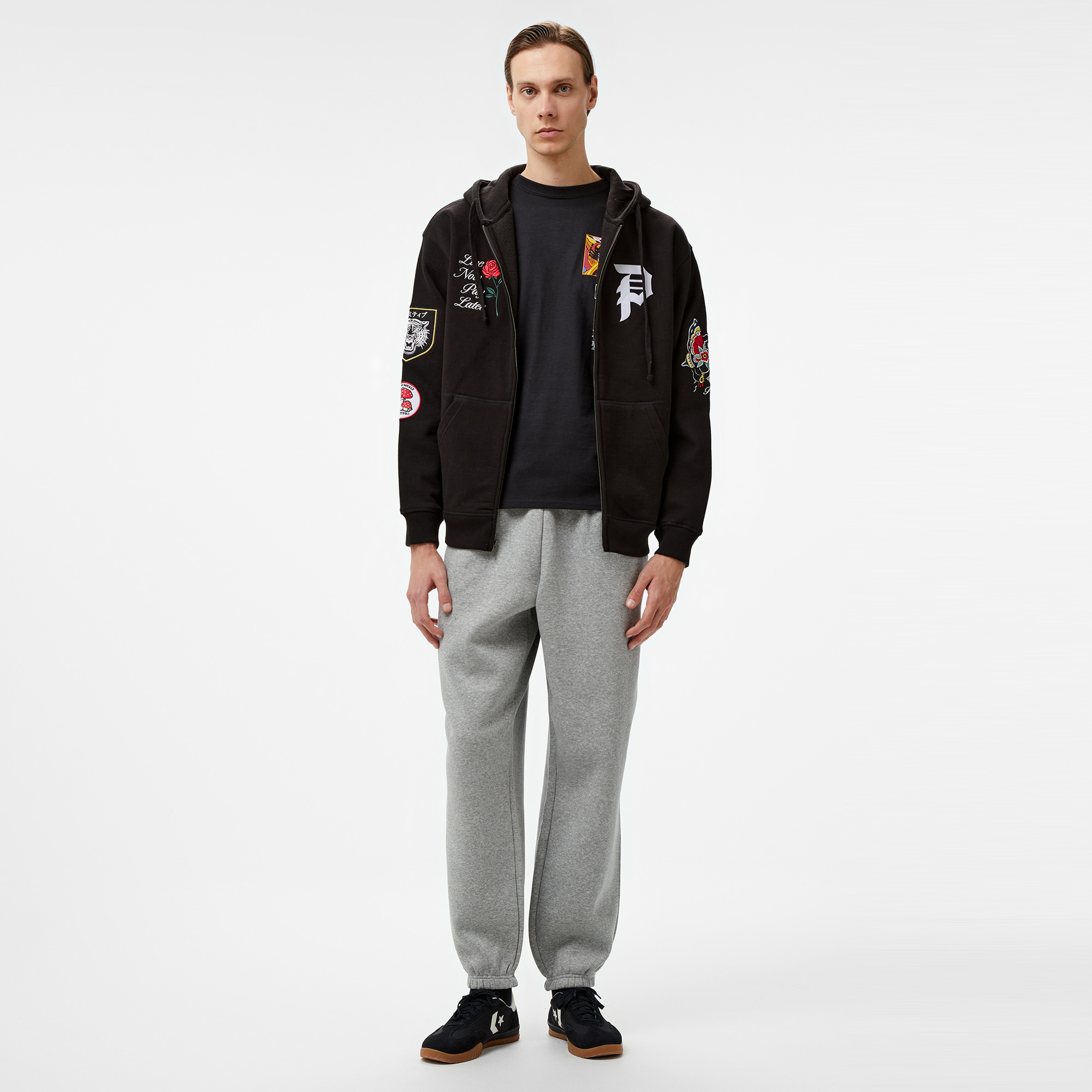 Primitive Temptation Zip Hood Erkek Siyah Sweatshirt