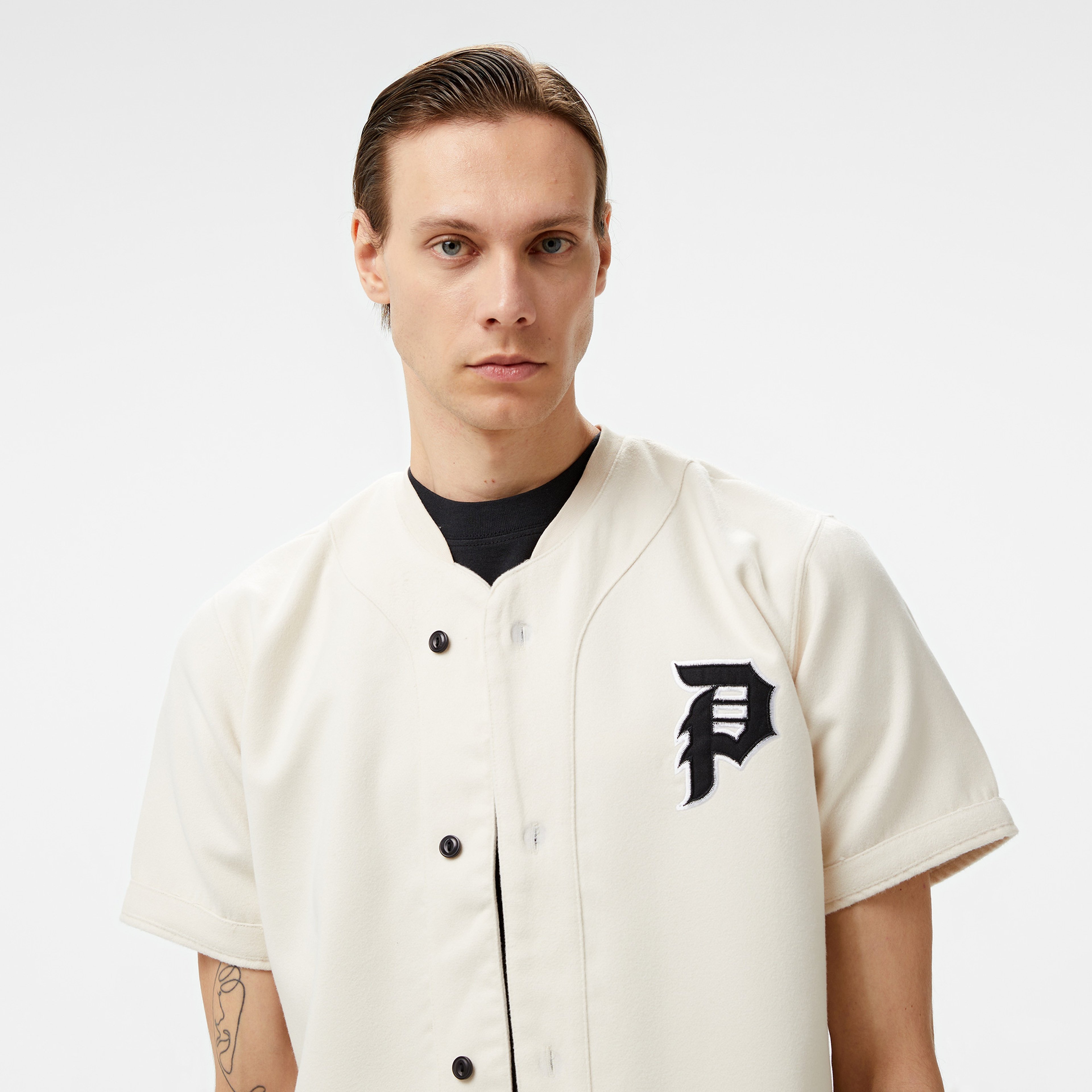 Primitive Hiro Baseball Jersey Erkek Krem Gömlek