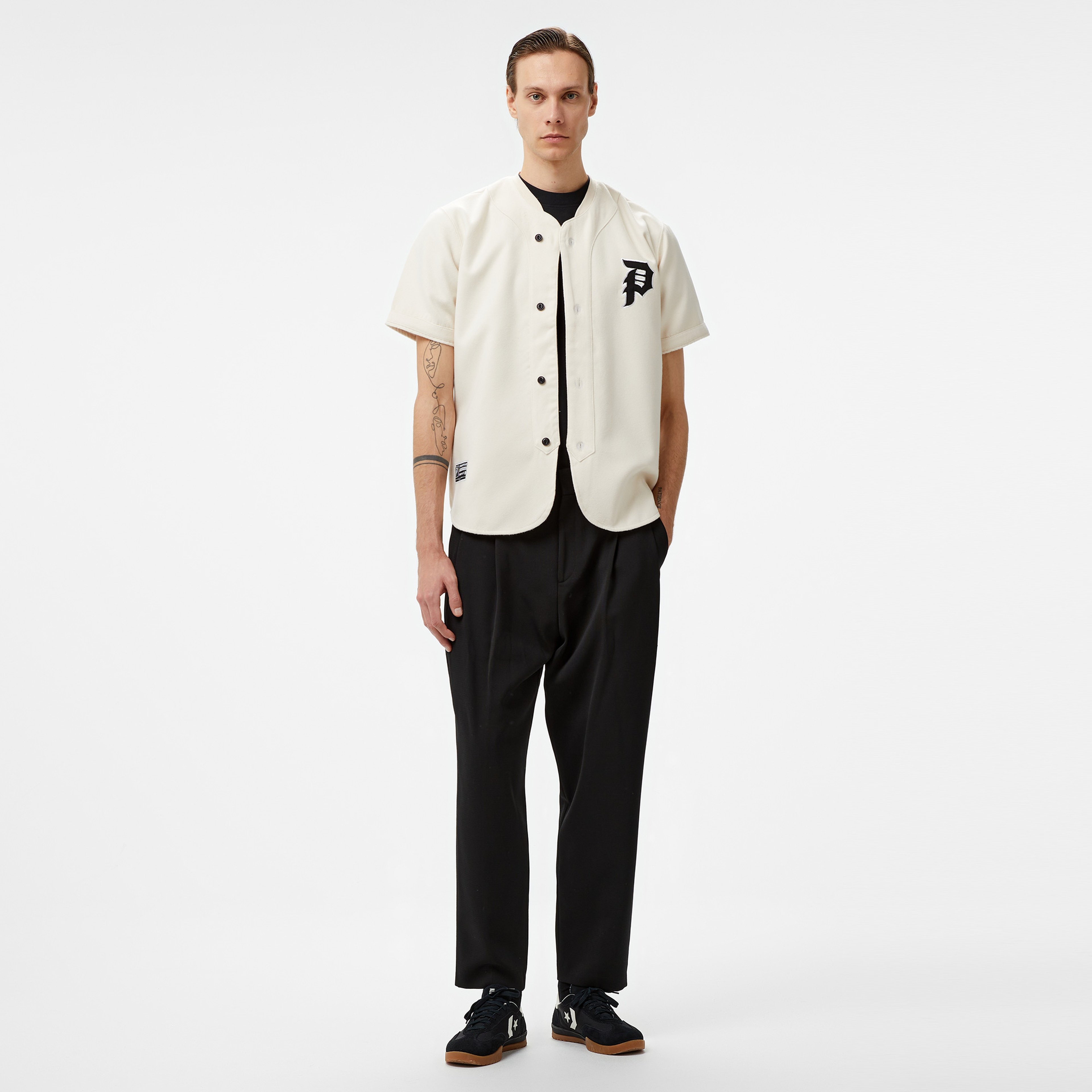 Primitive Hiro Baseball Jersey Erkek Krem Gömlek