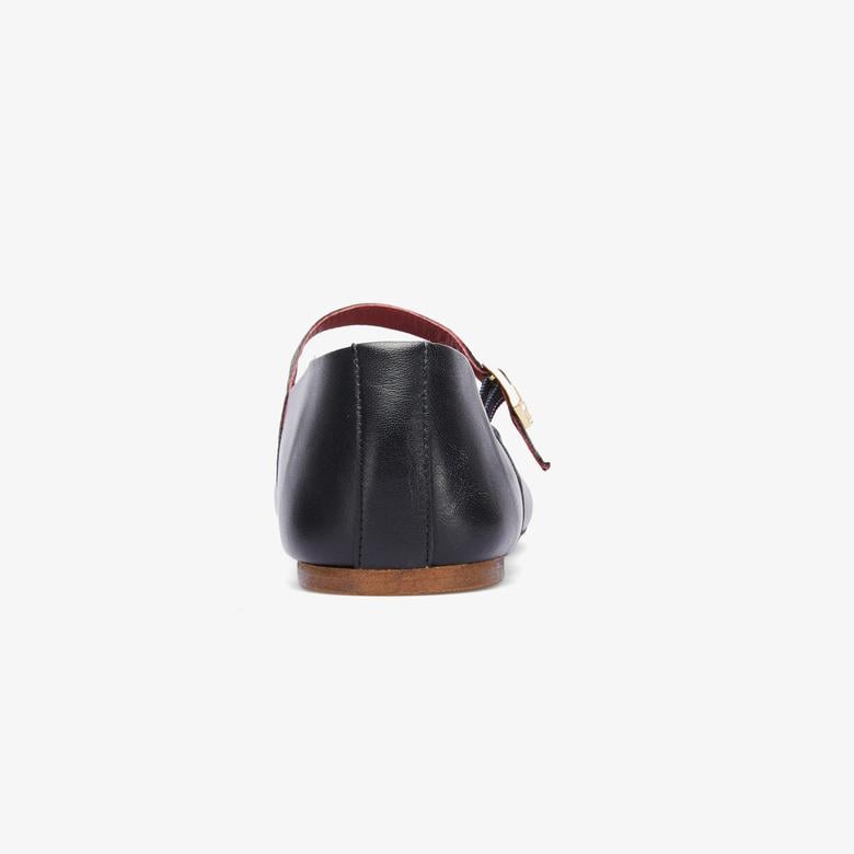 Tommy Hilfiger Maryjane Ballerına Leather Kadın Siyah Babet