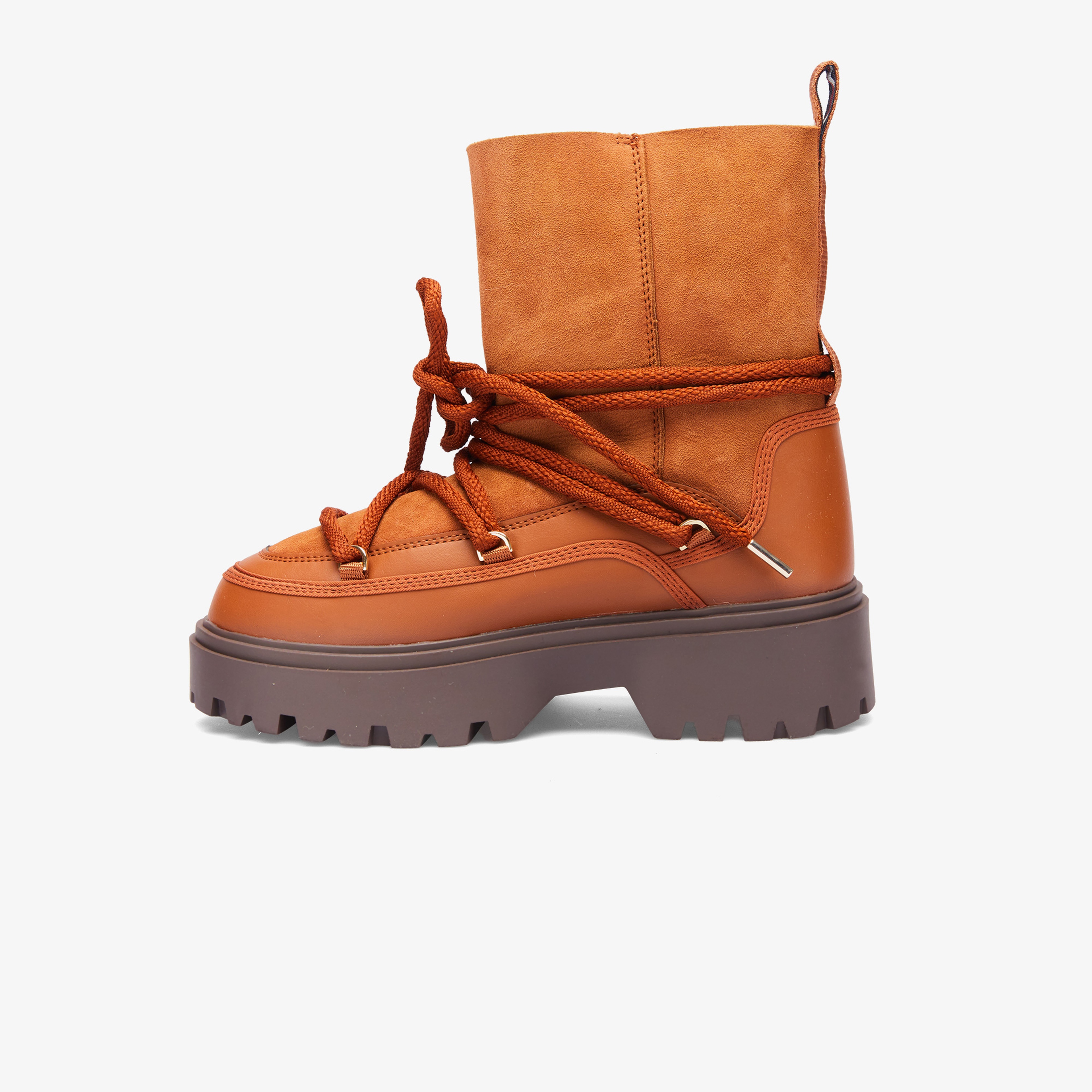 Tommy Hilfiger Real Shearlıng Lace-Up Snowboot Kadın Kahverengi Yağmur Botu
