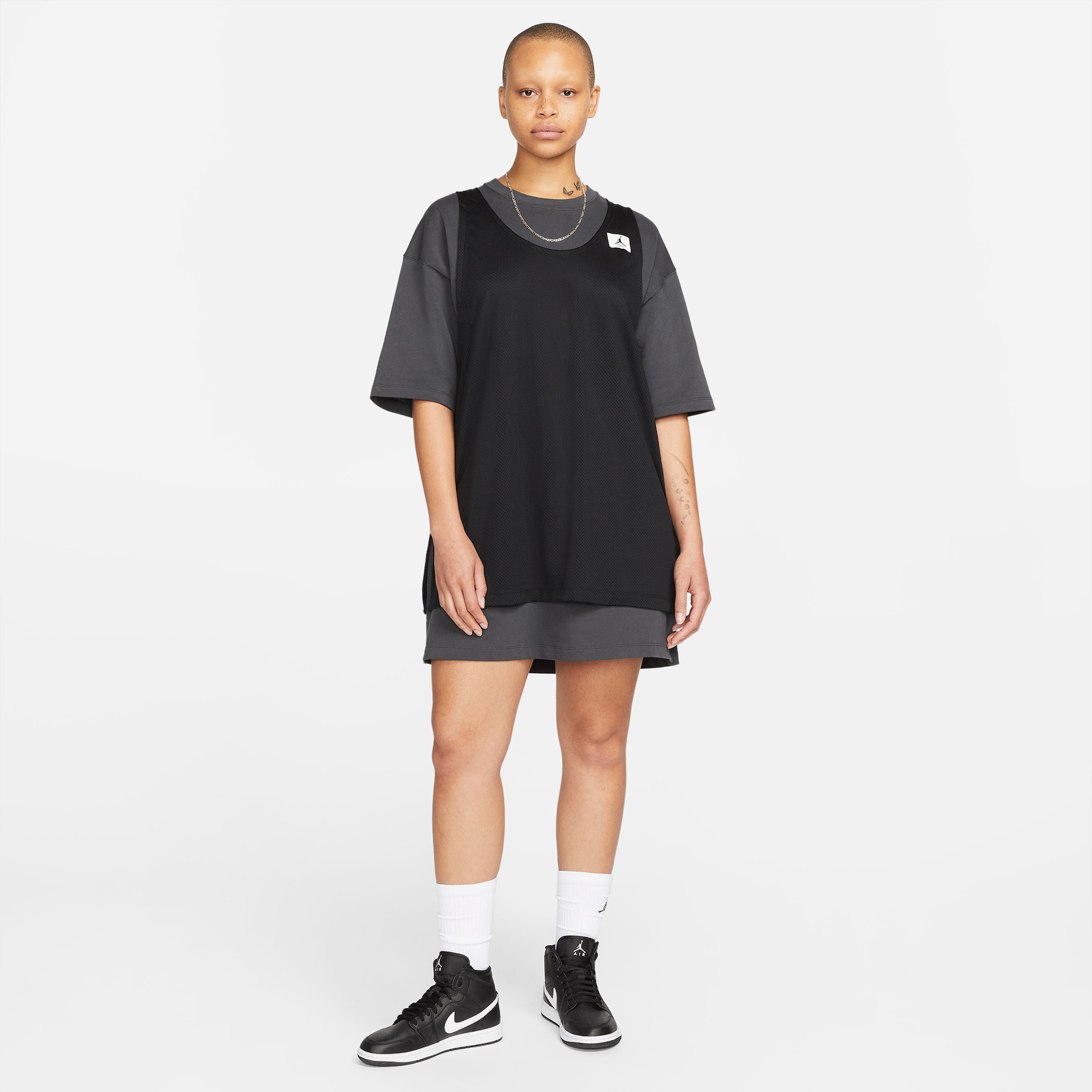 Jordan Essentials Kadın Gri Elbise