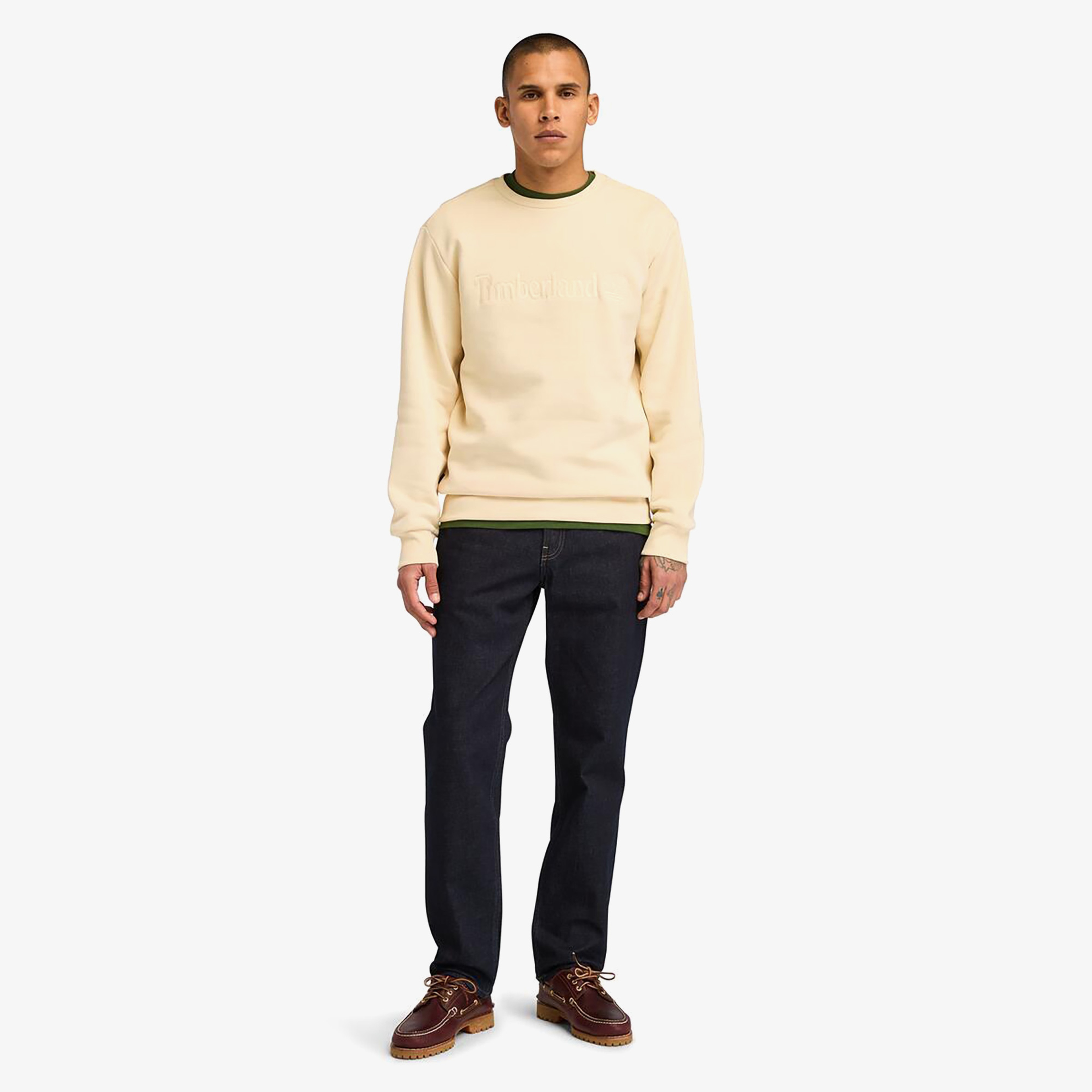 Timberland Hampthon Crew Neck Erkek Bej Sweatshirt