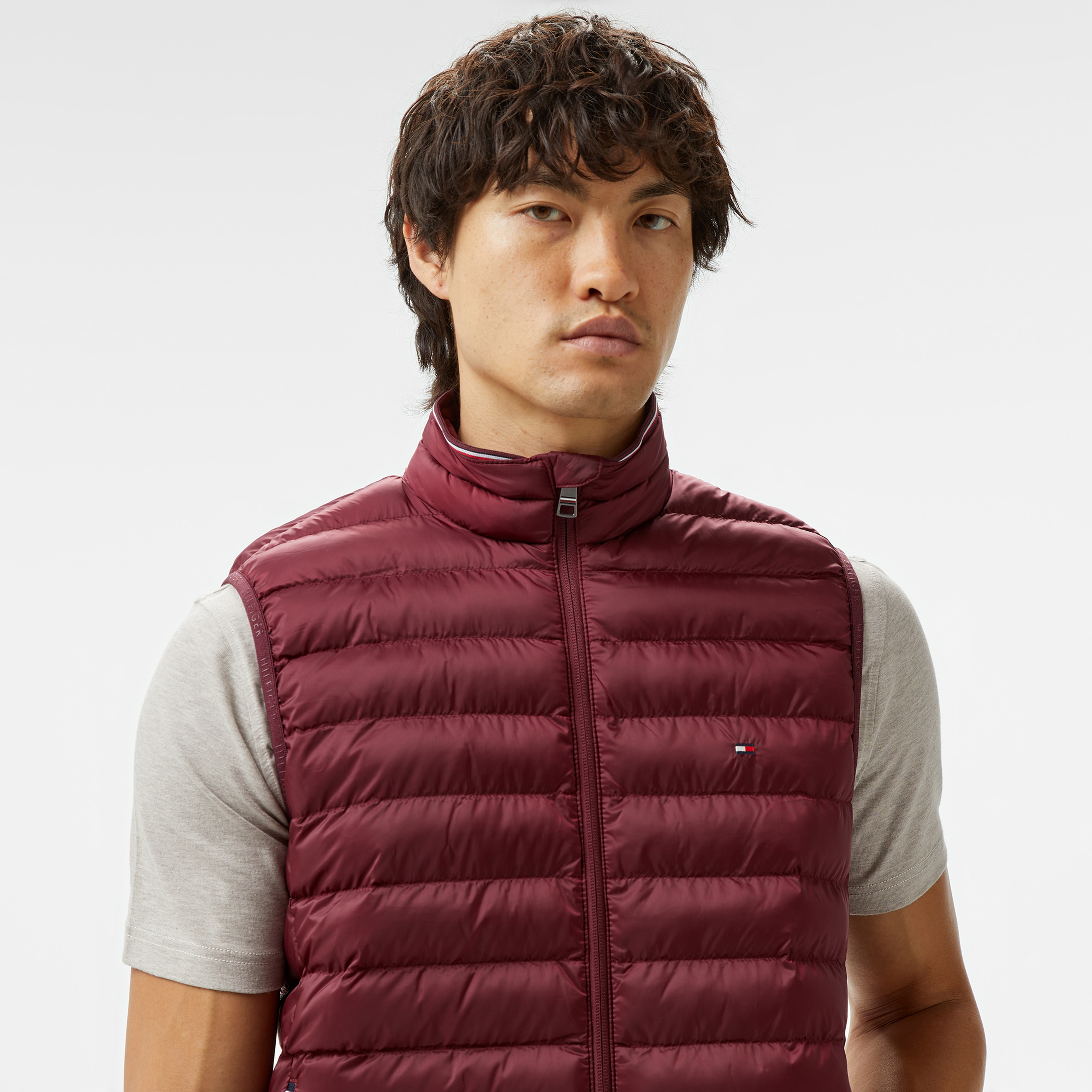 Tommy Hilfiger Packable Recycled Vest Erkek Bordo Yelek
