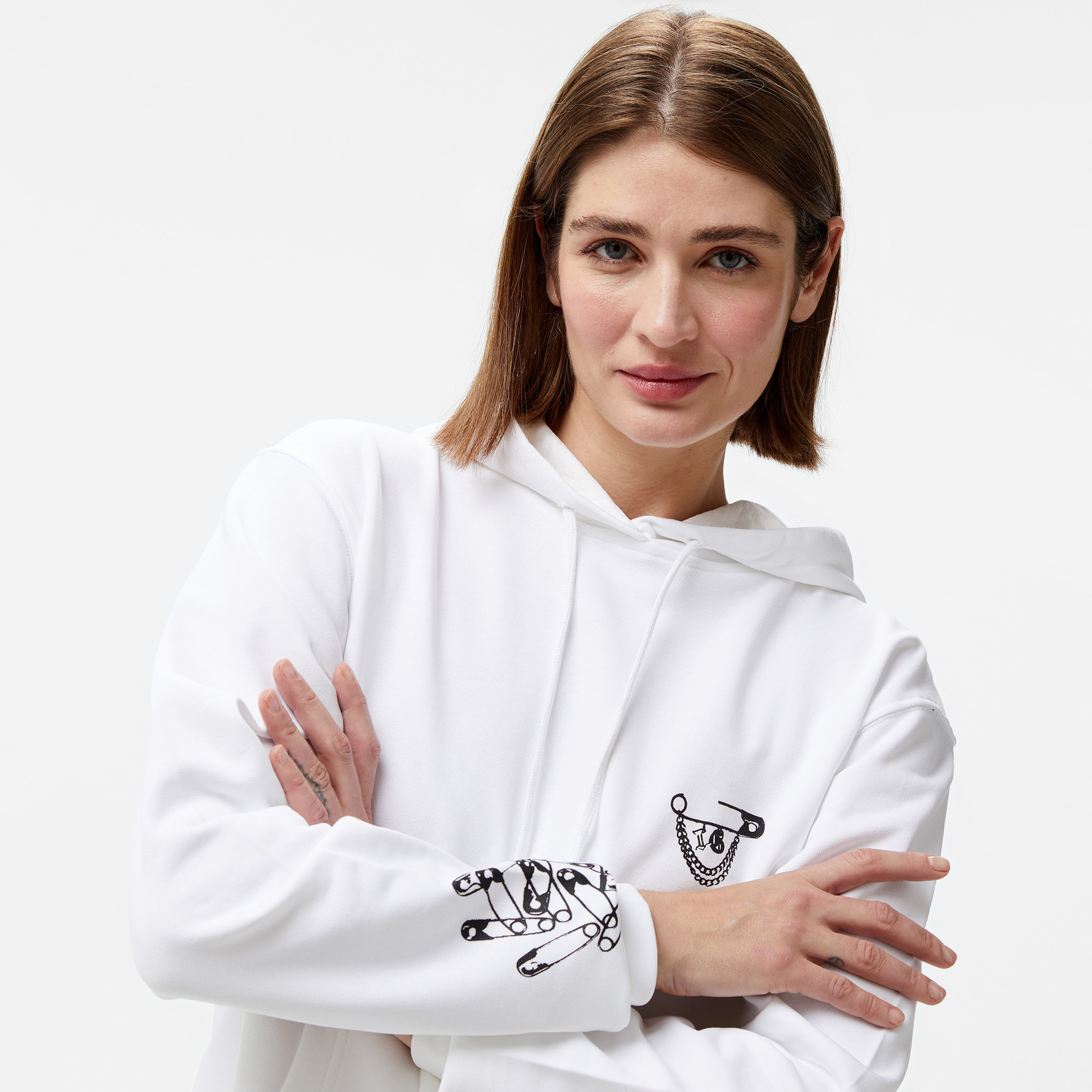 Les Benjamins 003 Kadın Beyaz Sweatshirt