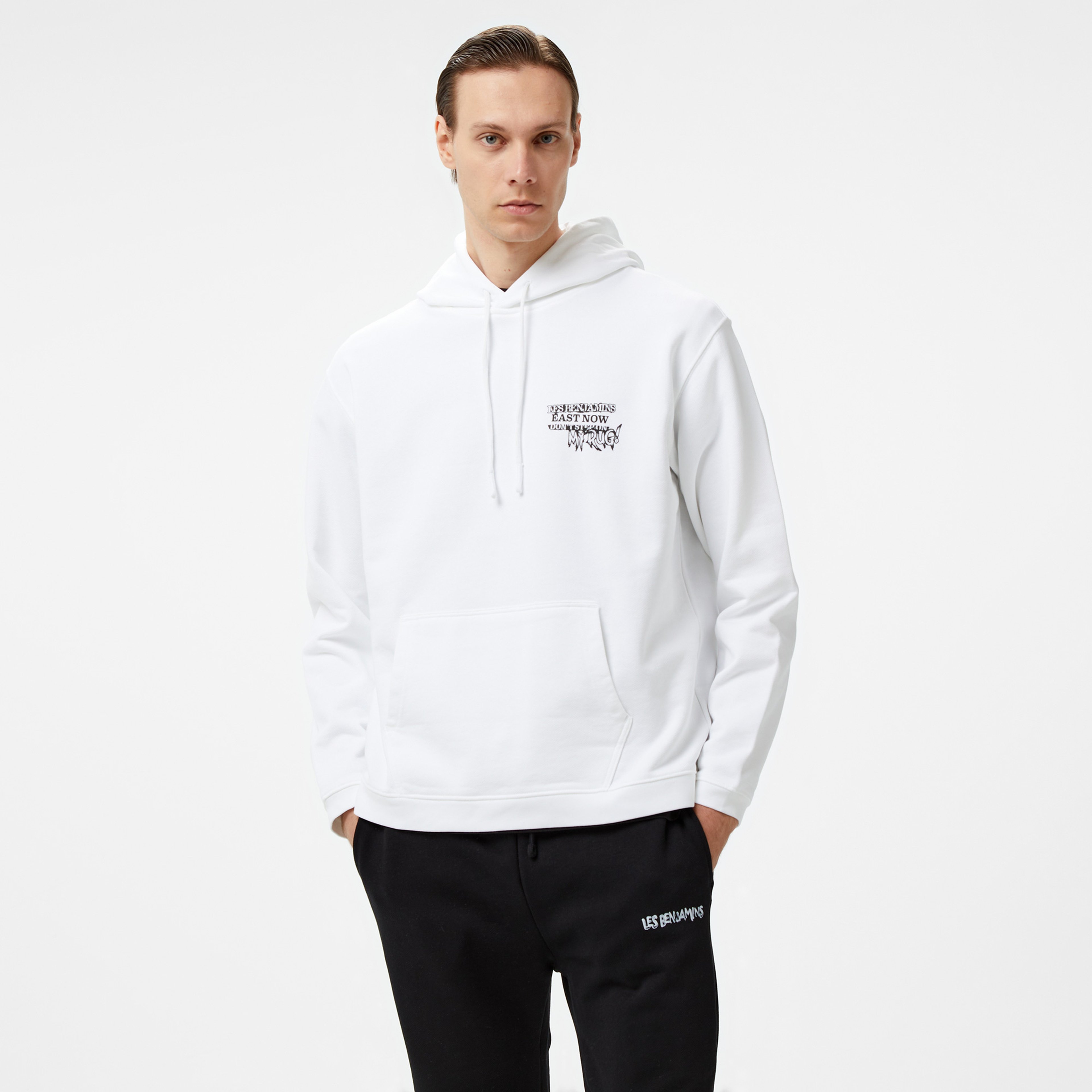 Les Benjamins 002 Erkek Beyaz Sweatshirt