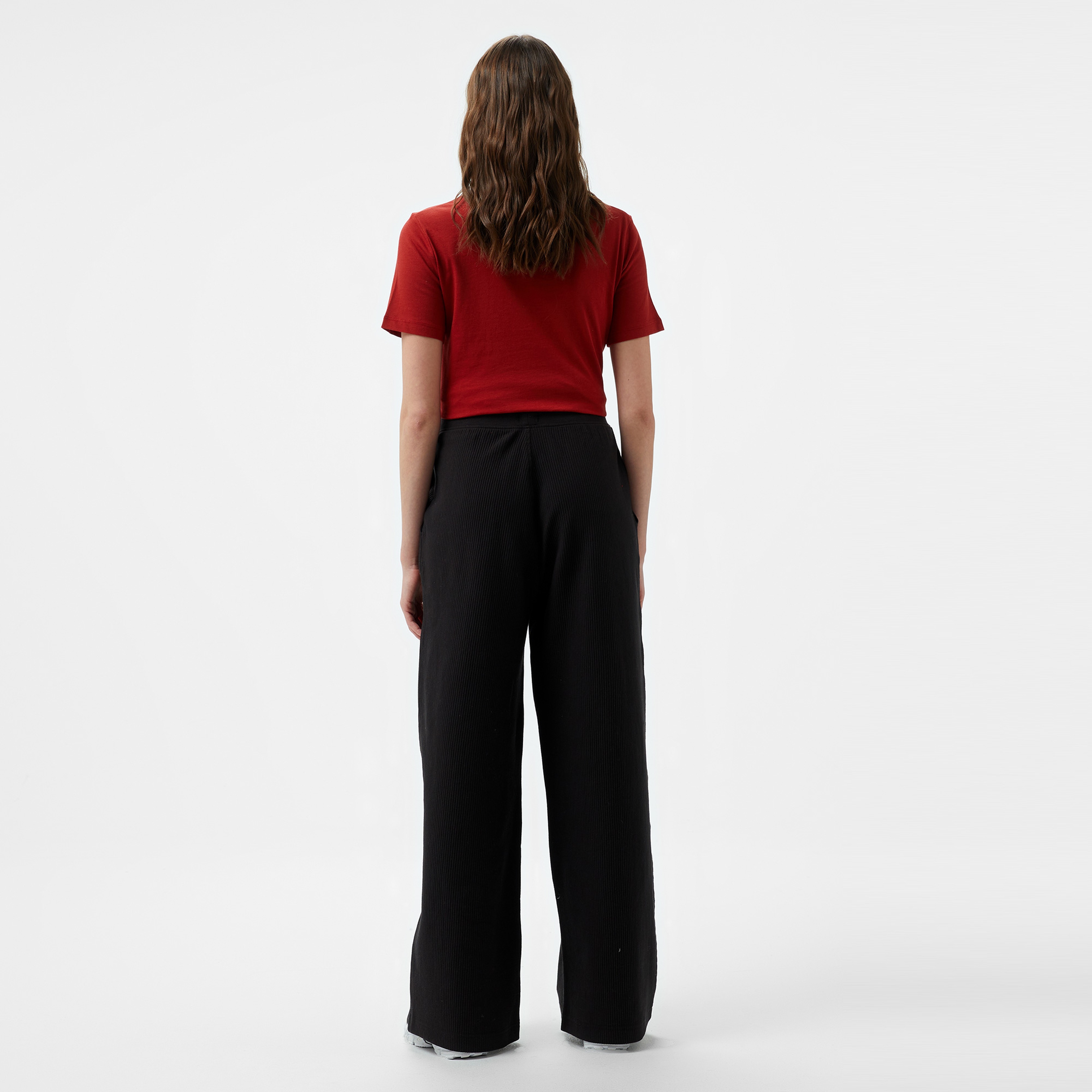 Tommy Hilfiger Jeans Ottoman Pleated Kadın Siyah Eşofman Altı