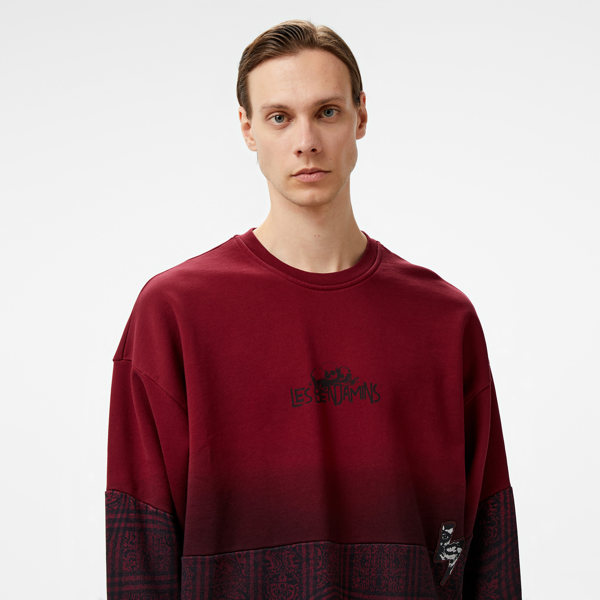 Les Benjamins 006 Erkek Bordo Sweatshirt