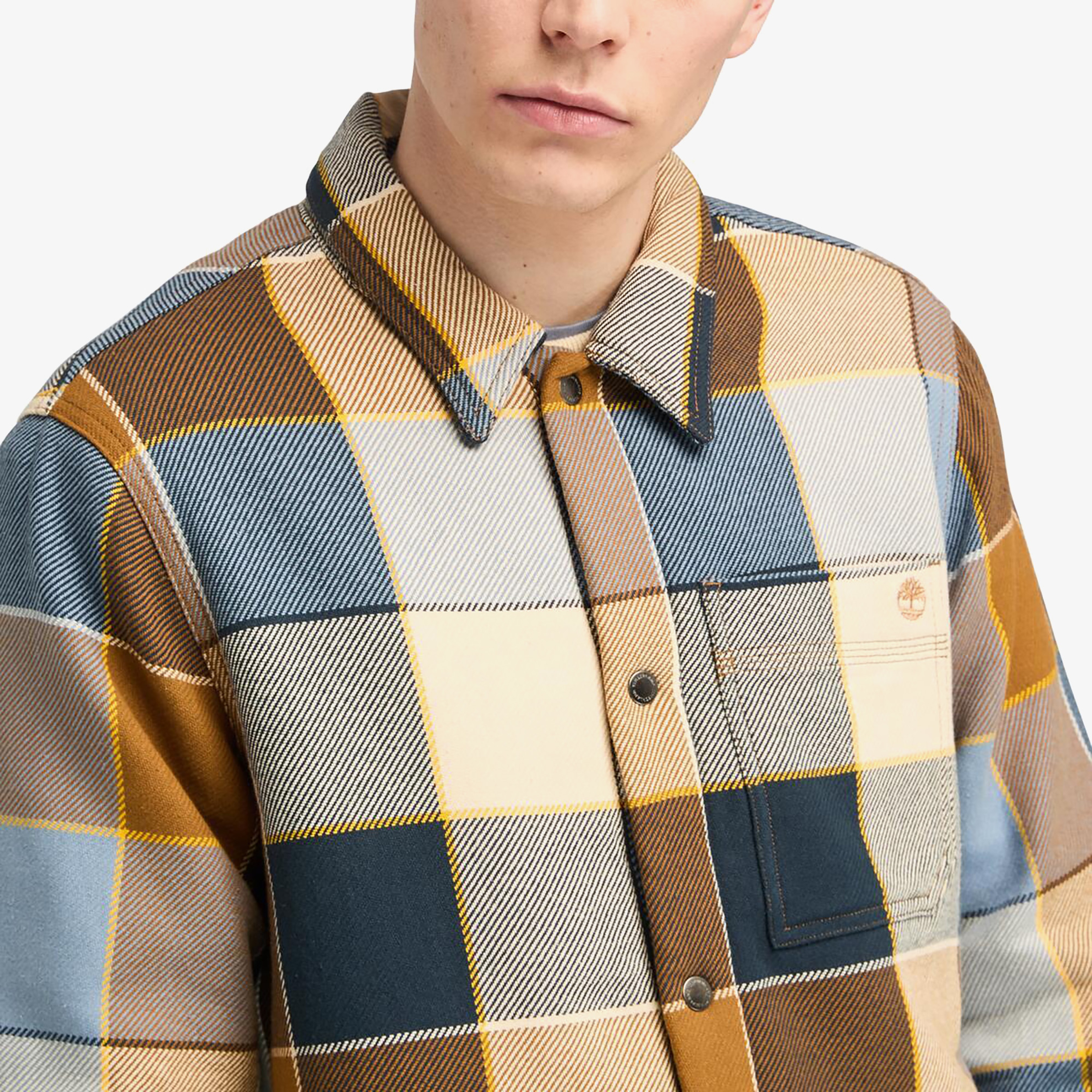 Timberland Sherpa Lined Plaid Erkek Krem Rengi Ceket