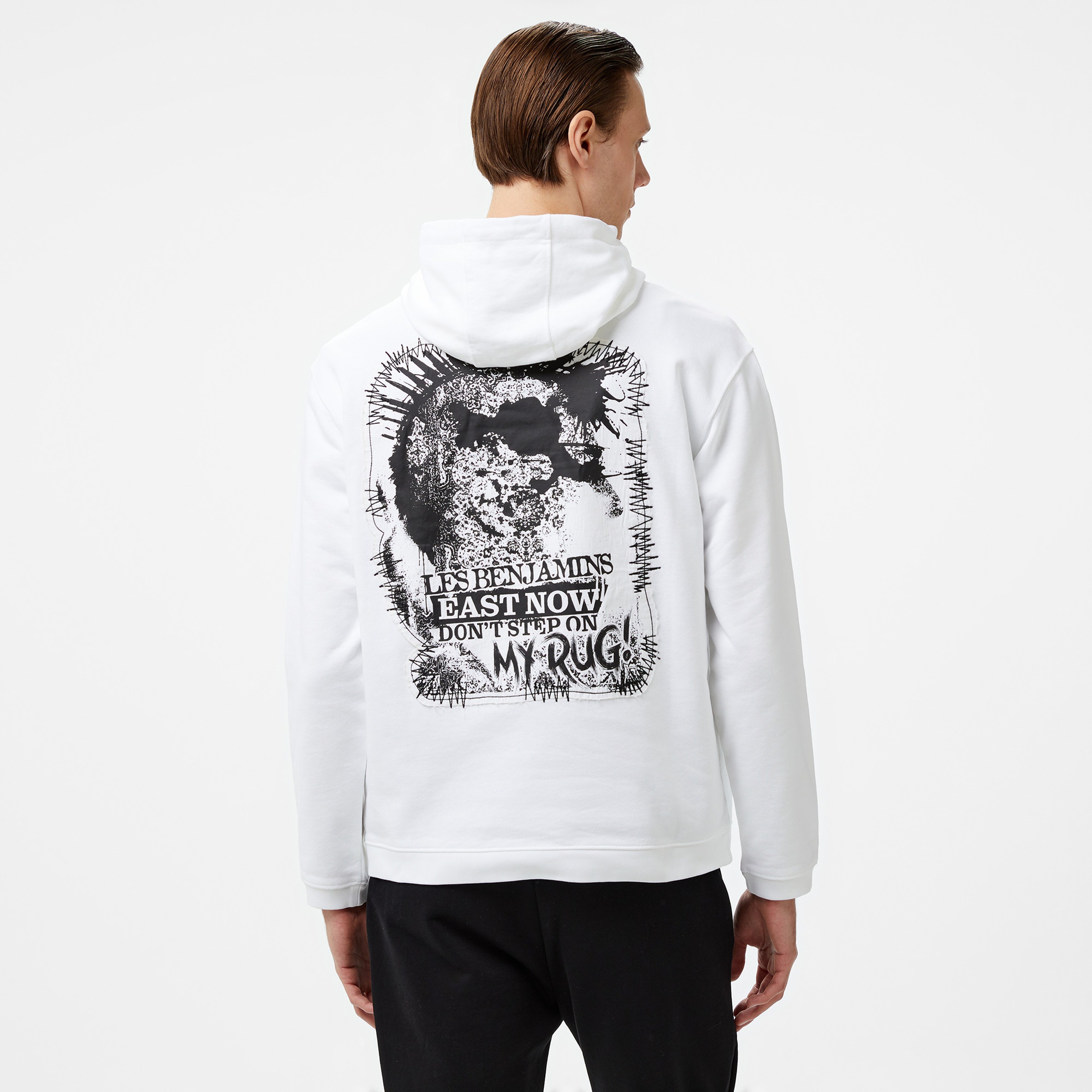 Les Benjamins 002 Erkek Beyaz Sweatshirt