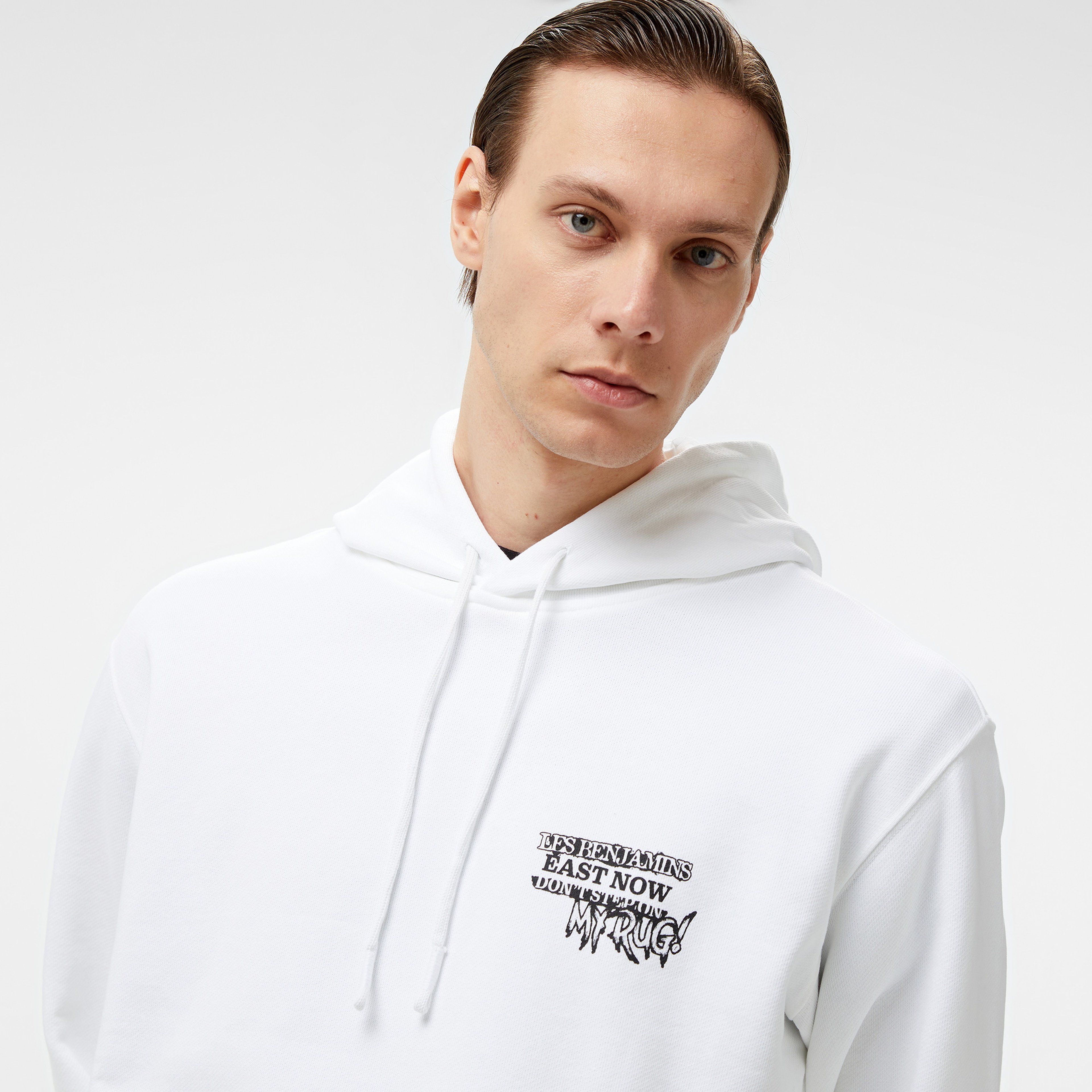 Les Benjamins 002 Erkek Beyaz Sweatshirt