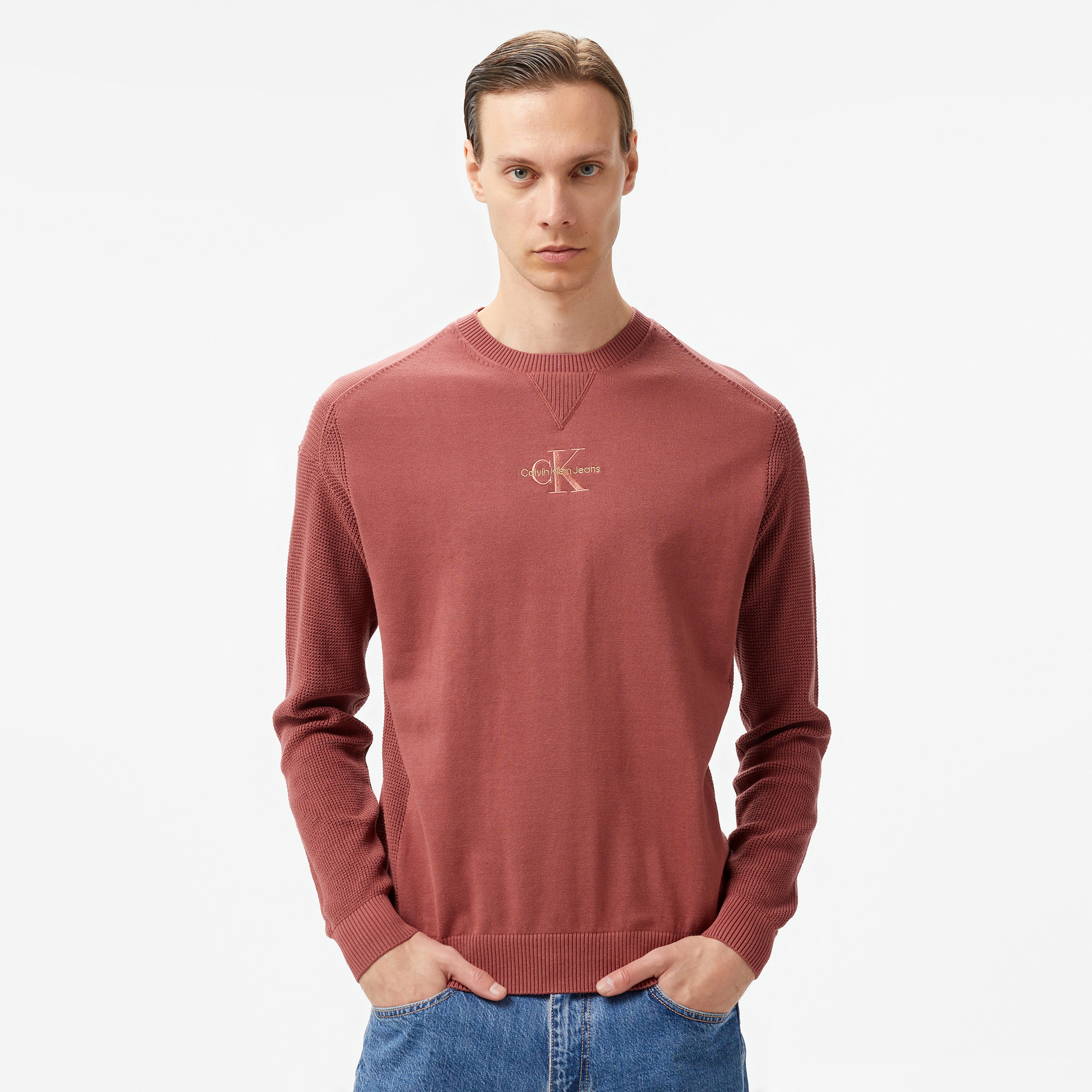 Calvin Klein Jeans Erkek Mor Triko
