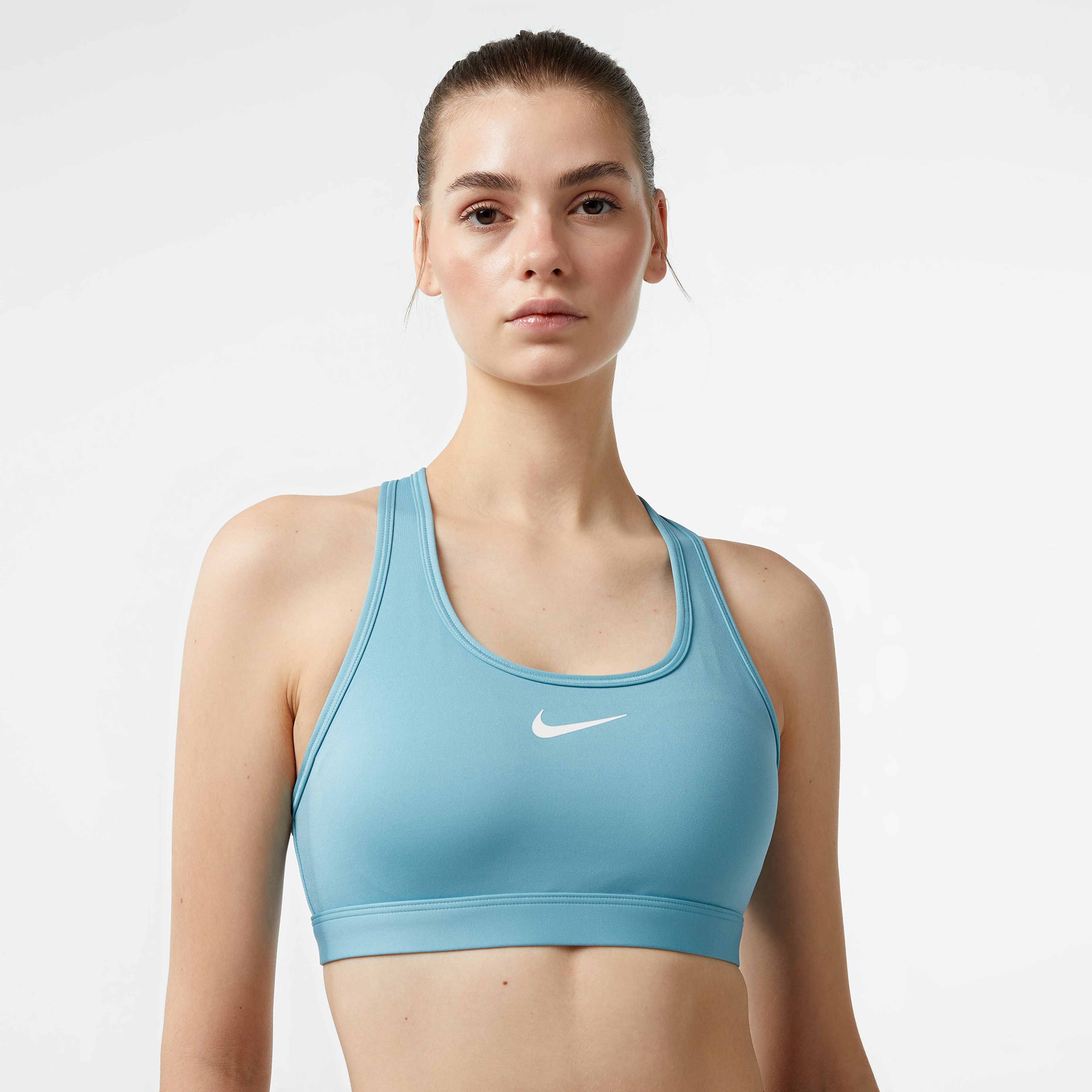 Nike Swoosh Medium Support Kadın Mavi Bra