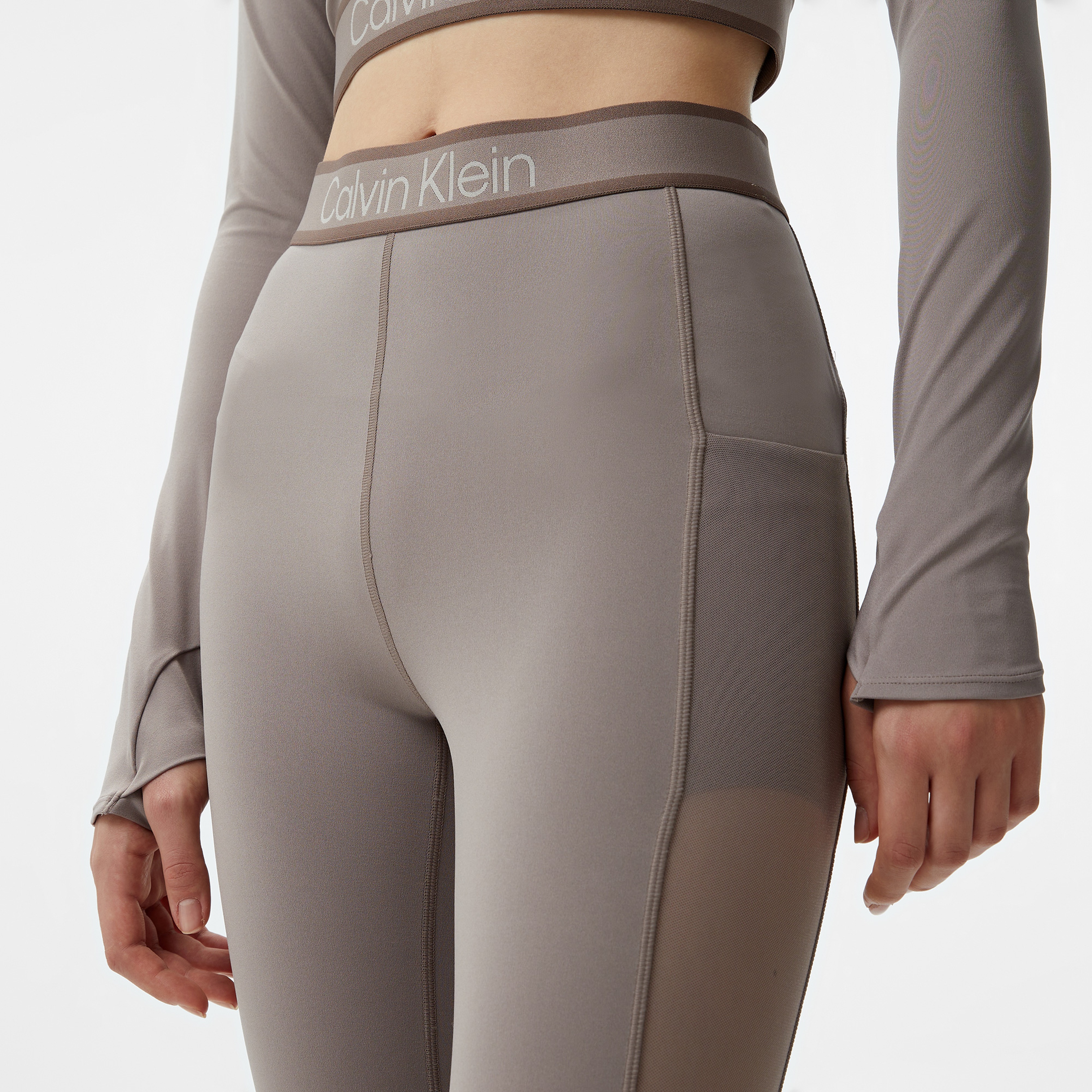 Calvin Klein Kadın Kahverengi Tayt