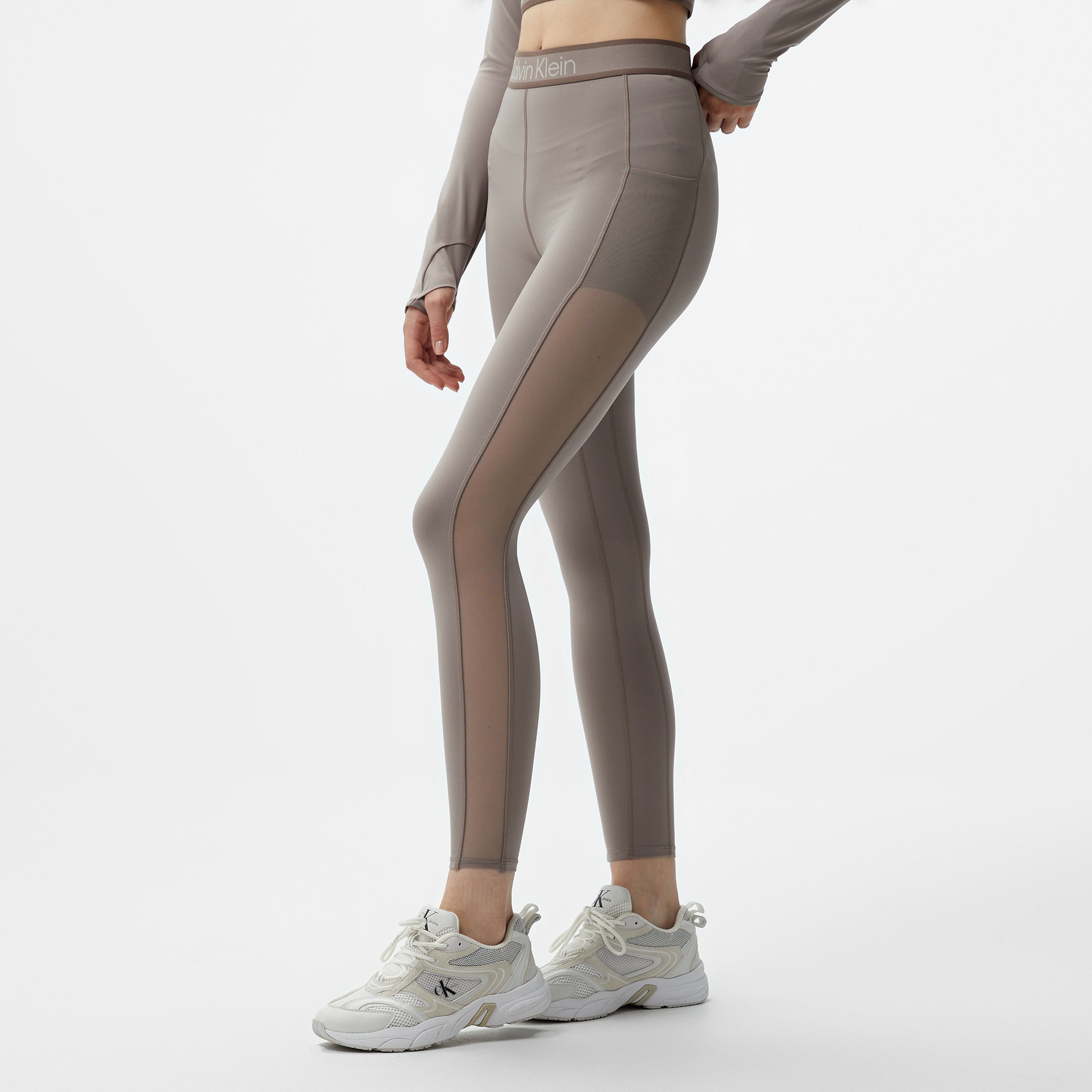 Calvin Klein Kadın Kahverengi Tayt