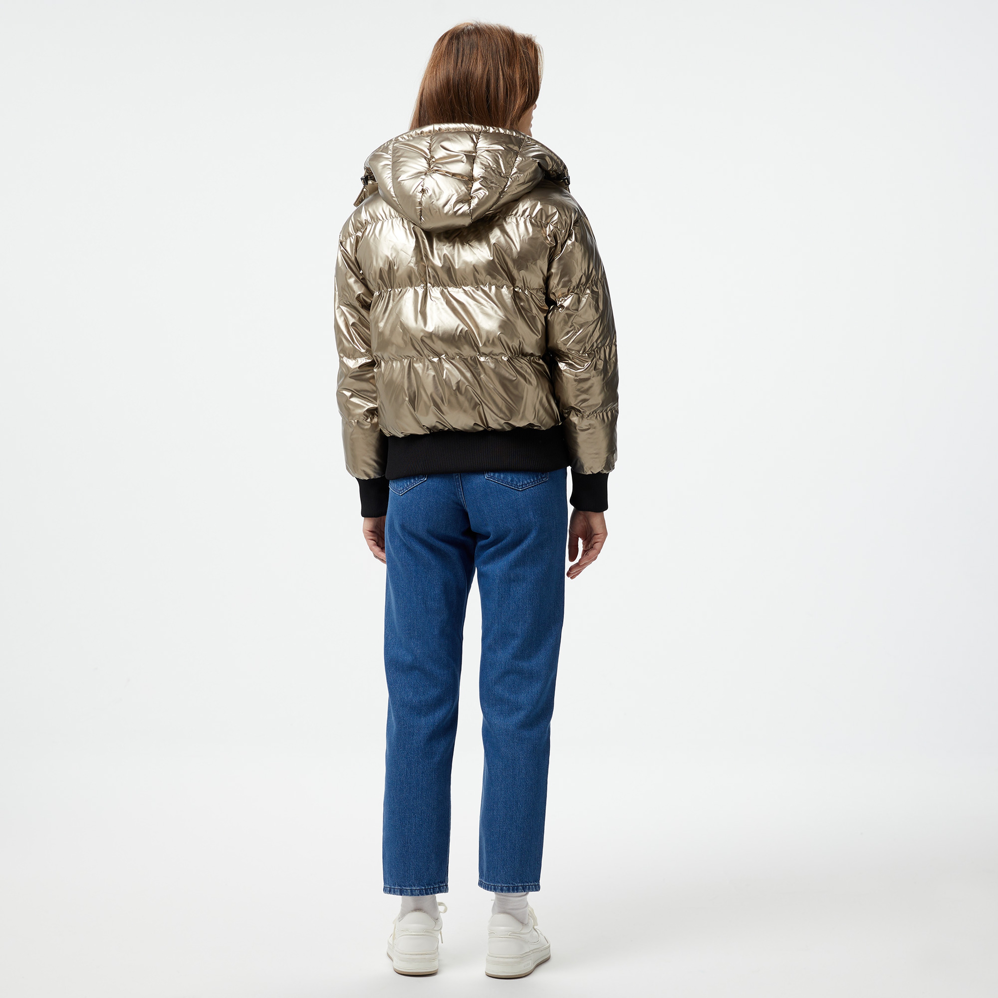 Guess Bice Poly Metallic Coated Kadın Sarı Mont