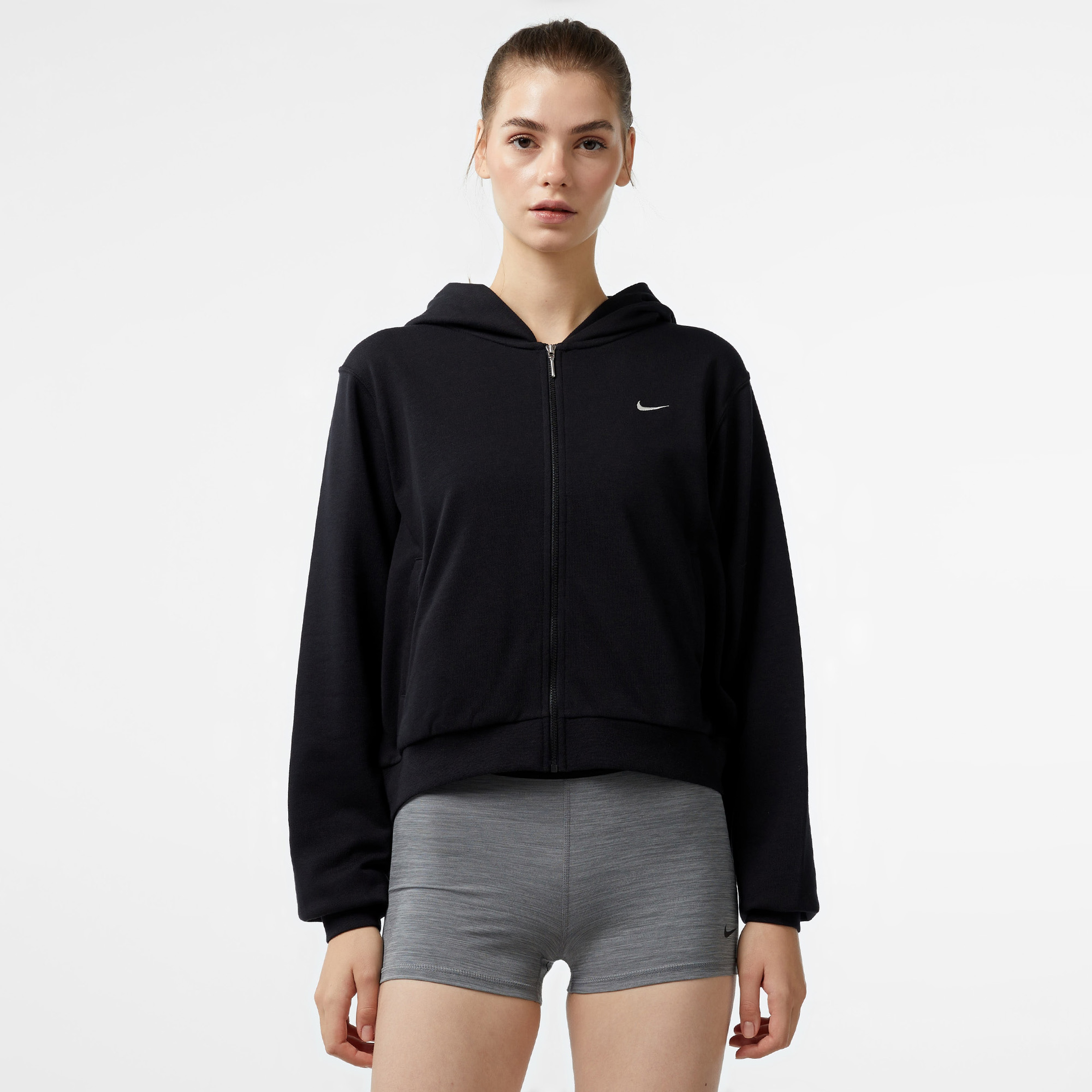 Nike Loose Full-Zip Kadın Siyah Sweatshirt