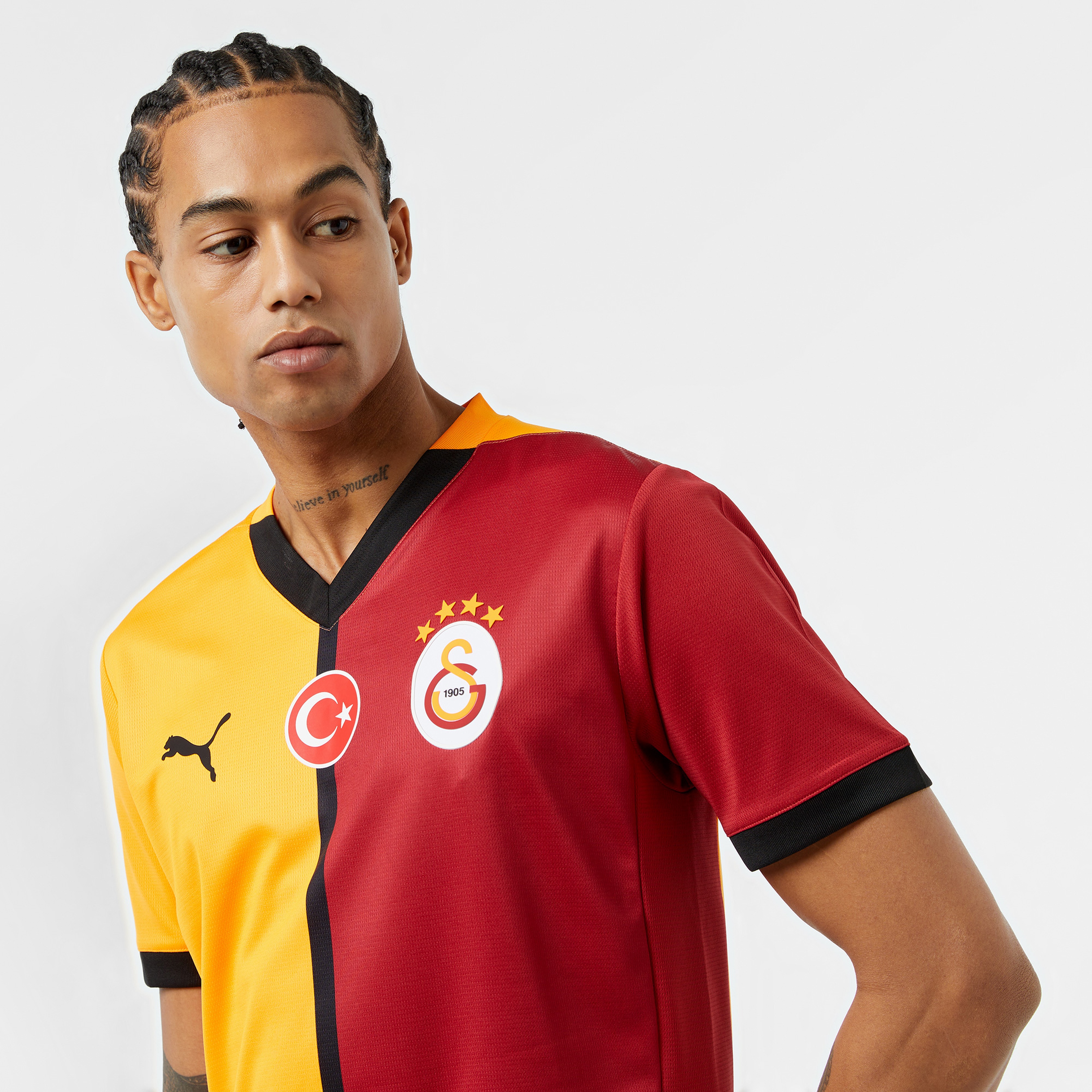 Puma Galatasaray 2024-25 İç Saha Parçalı Erkek Kırmızı Futbol Forması