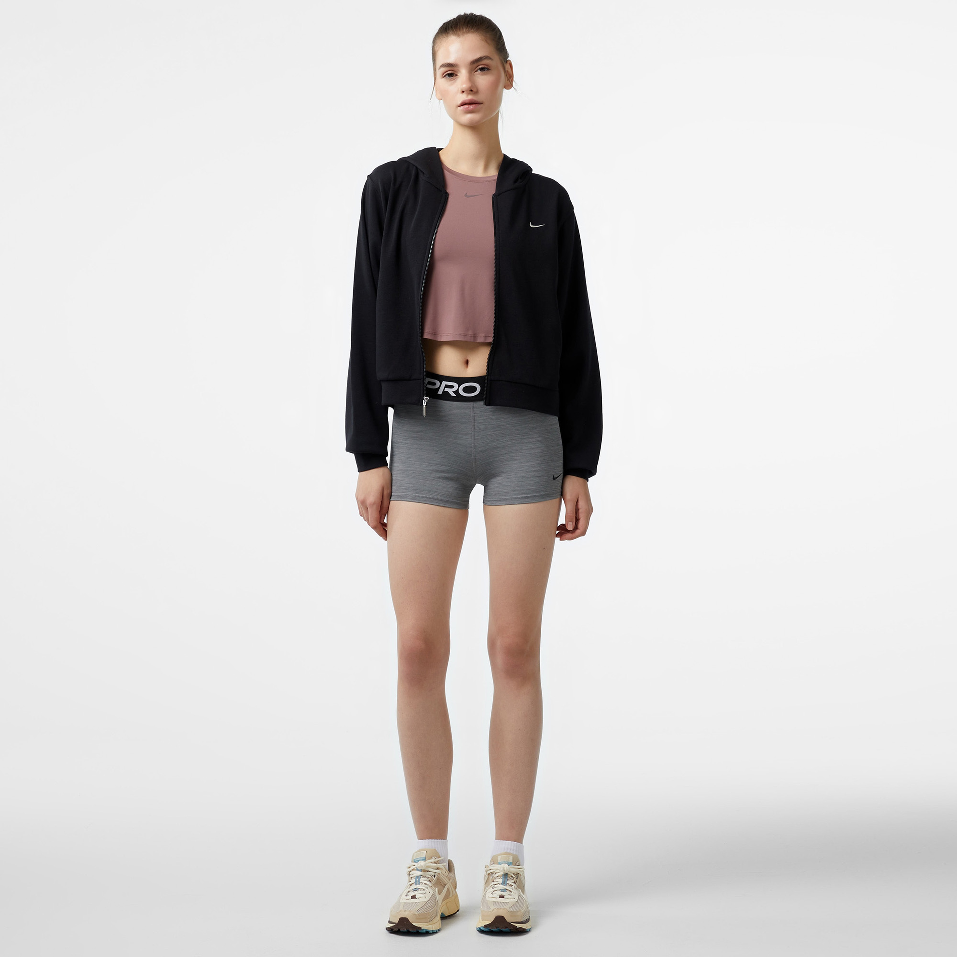 Nike Loose Full-Zip Kadın Siyah Sweatshirt