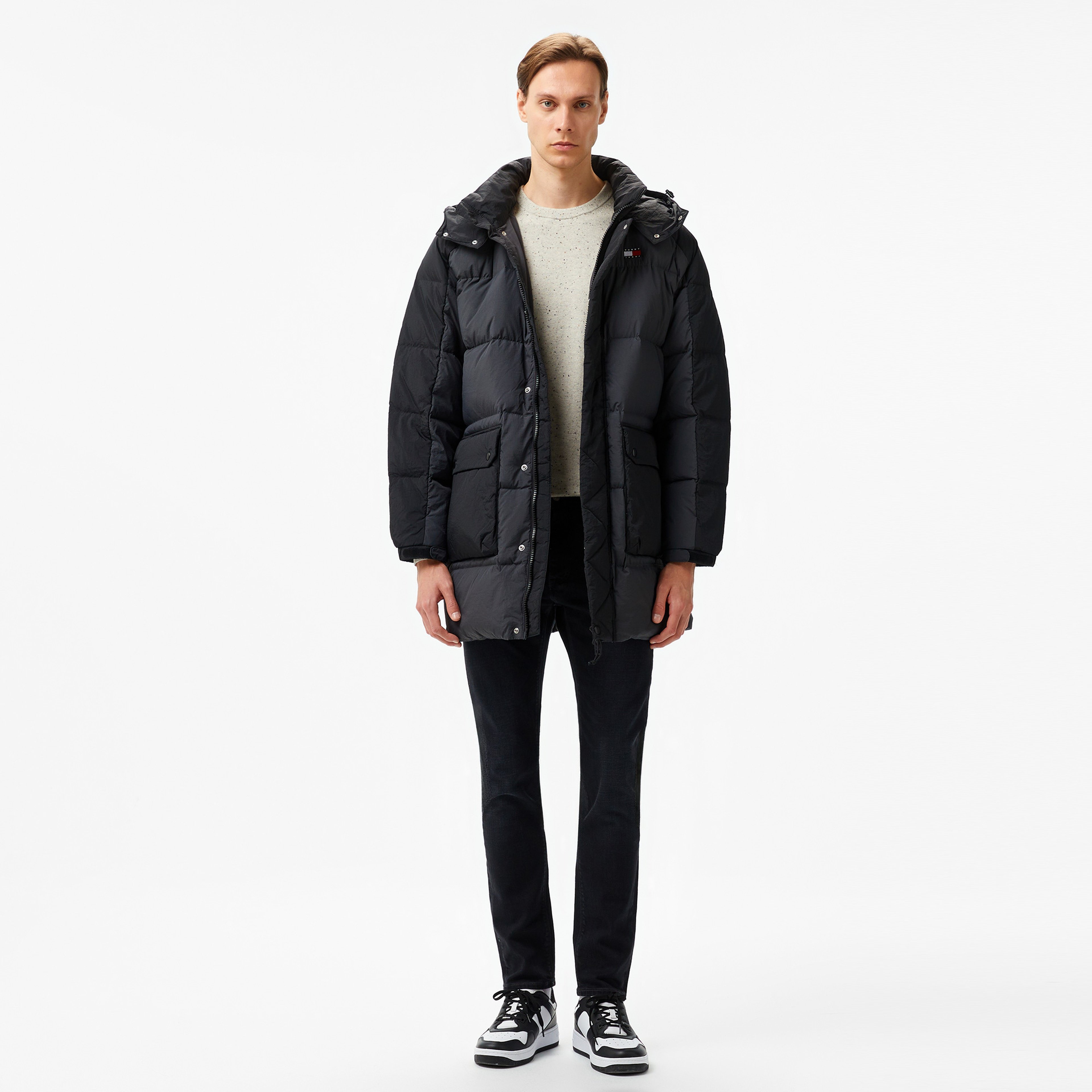 Tommy Hilfiger Jeans Two Tone Parka Erkek Siyah Mont