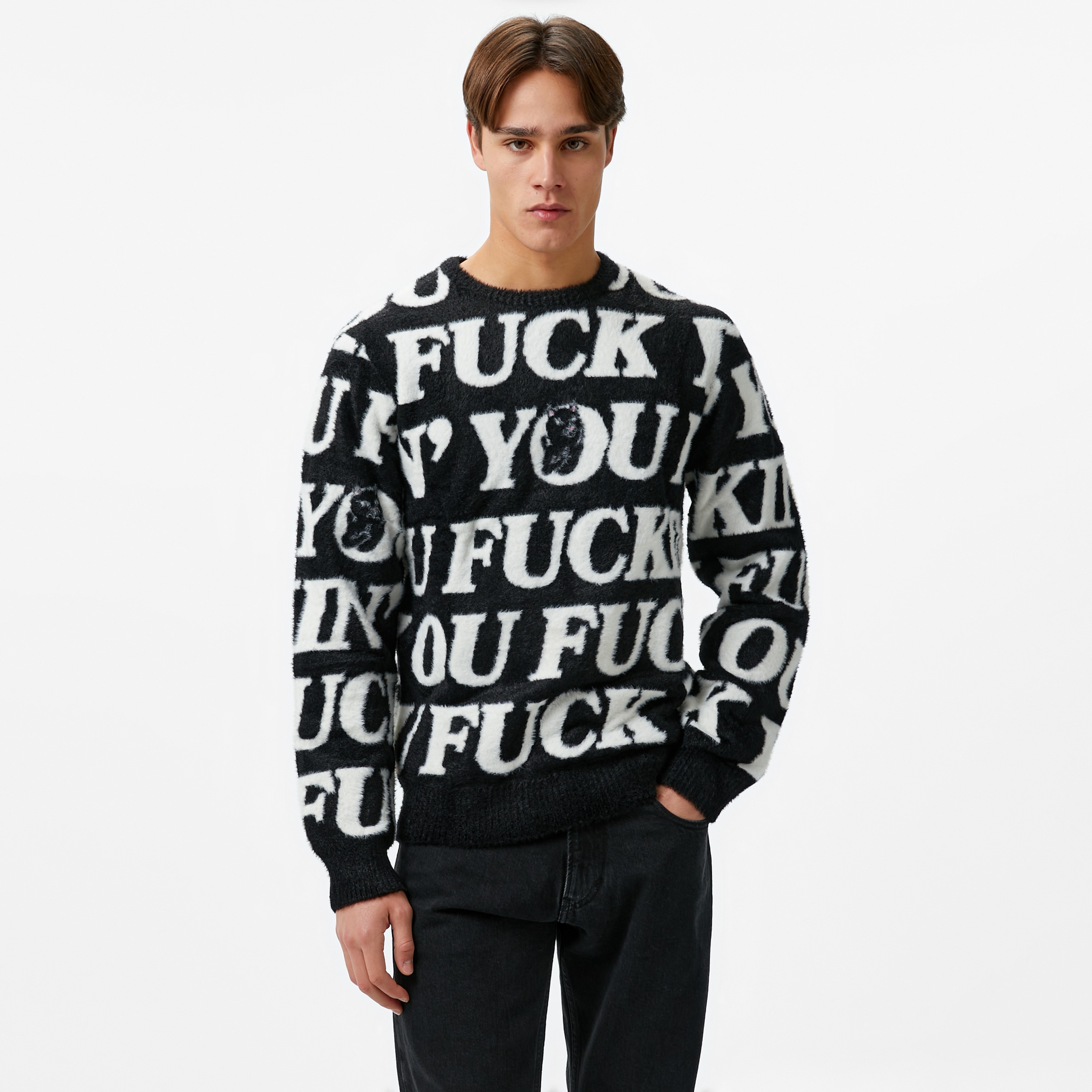 Ripndip Fuckin Fuck Mohair Erkek Siyah Sweatshirt