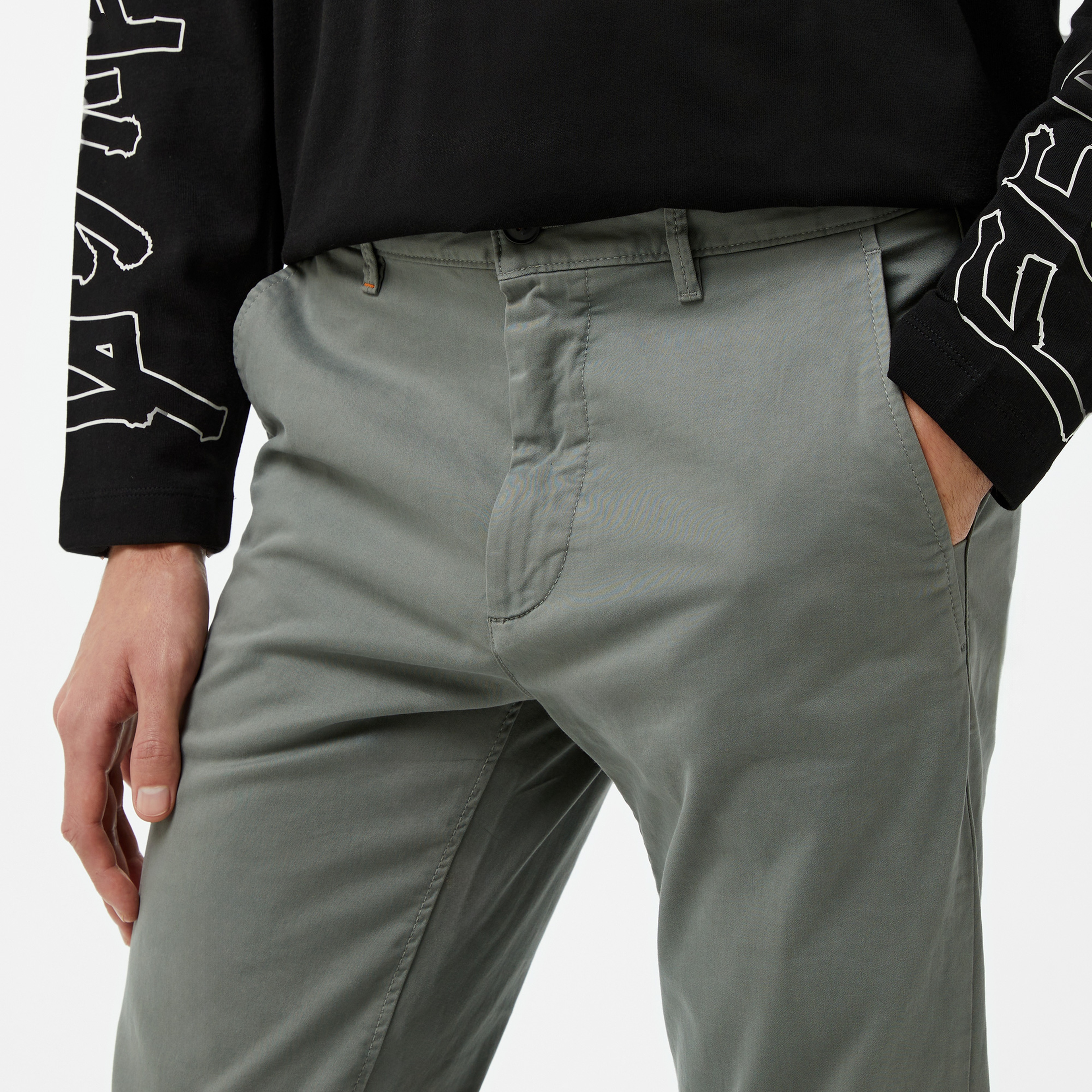 Boss Chino Slim Erkek Gri Pantolon