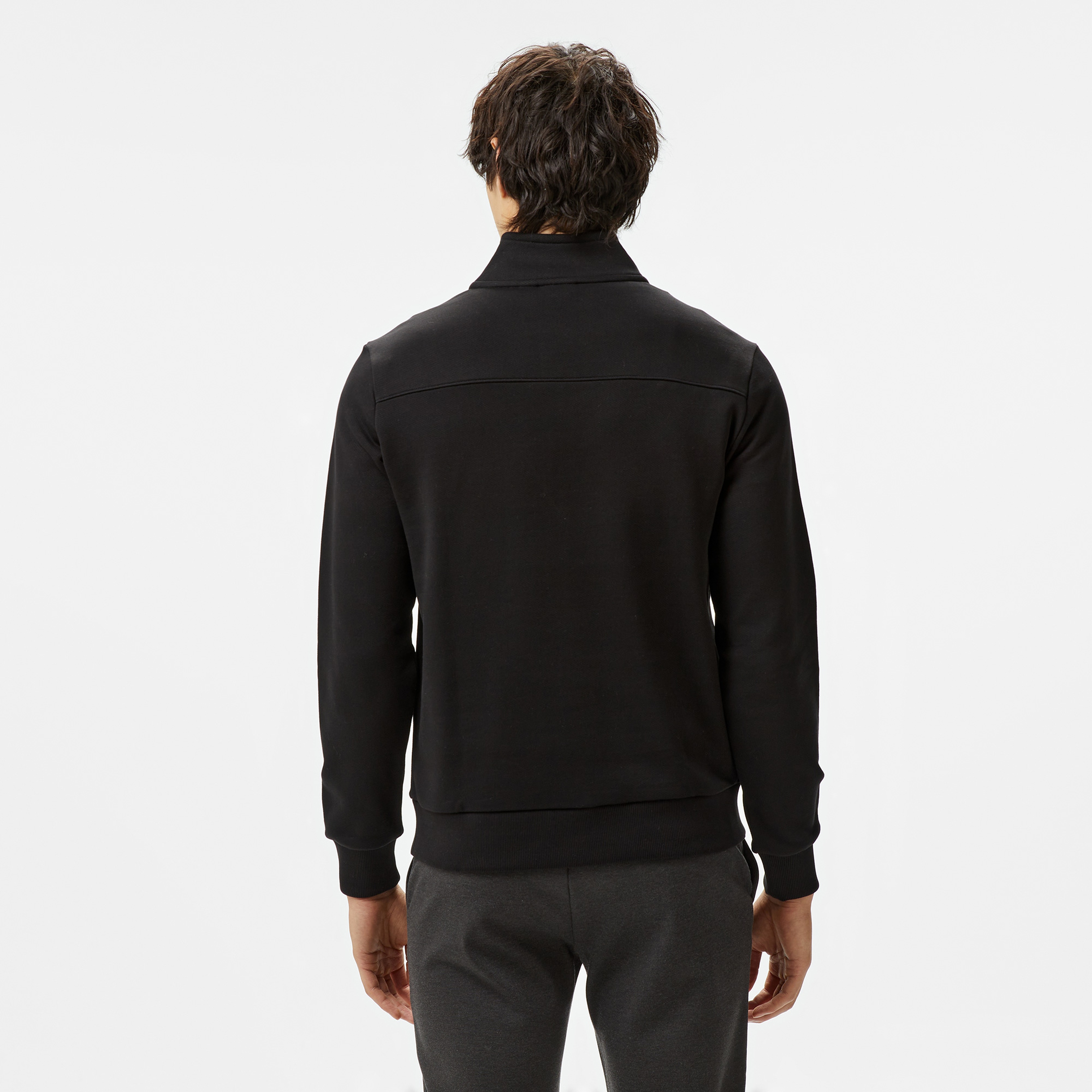 Calvin Klein Embroıdered Logo Peached Erkek Siyah Sweatshirt