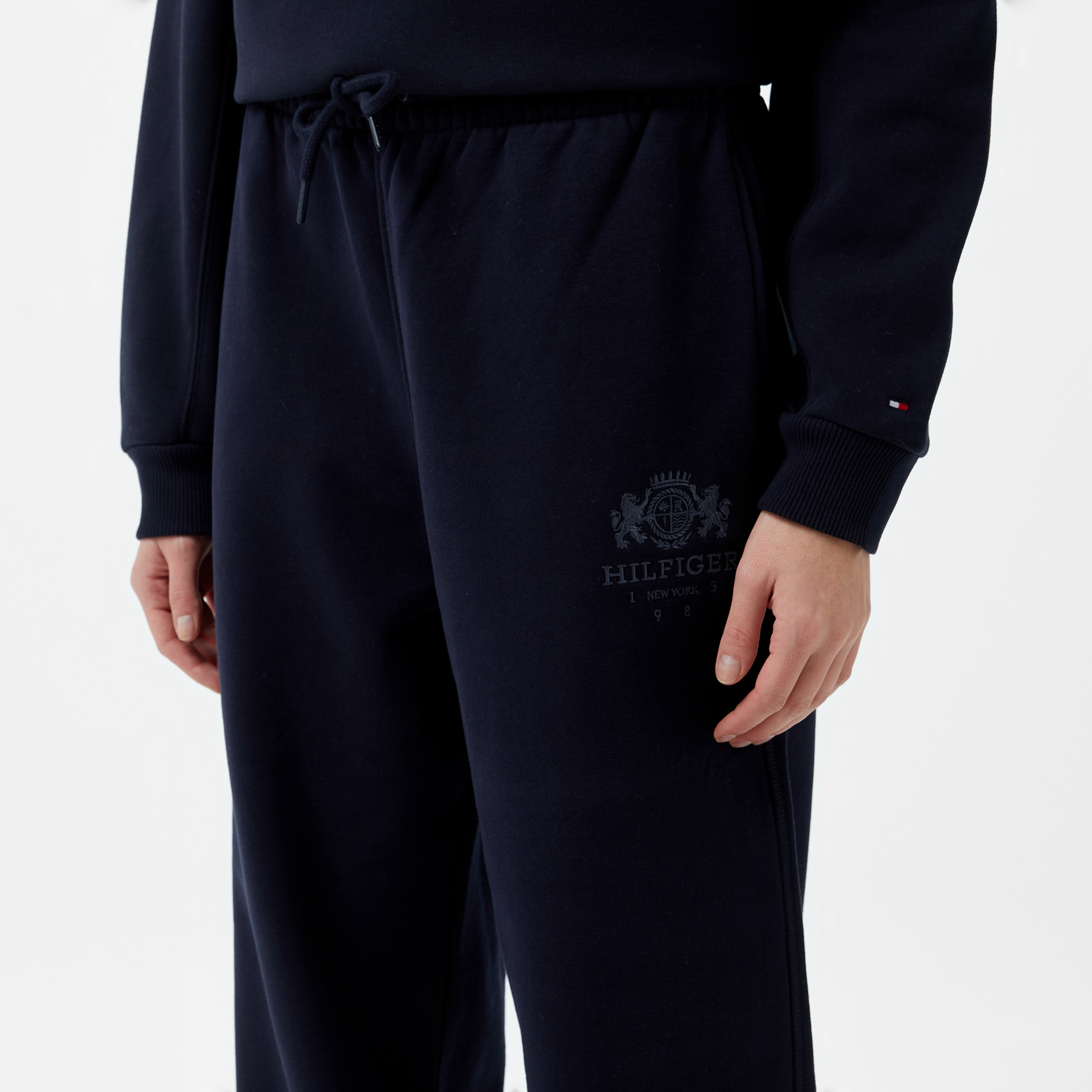 Tommy Hilfiger Varsity Crest Kadın Mavi Eşofman Altı