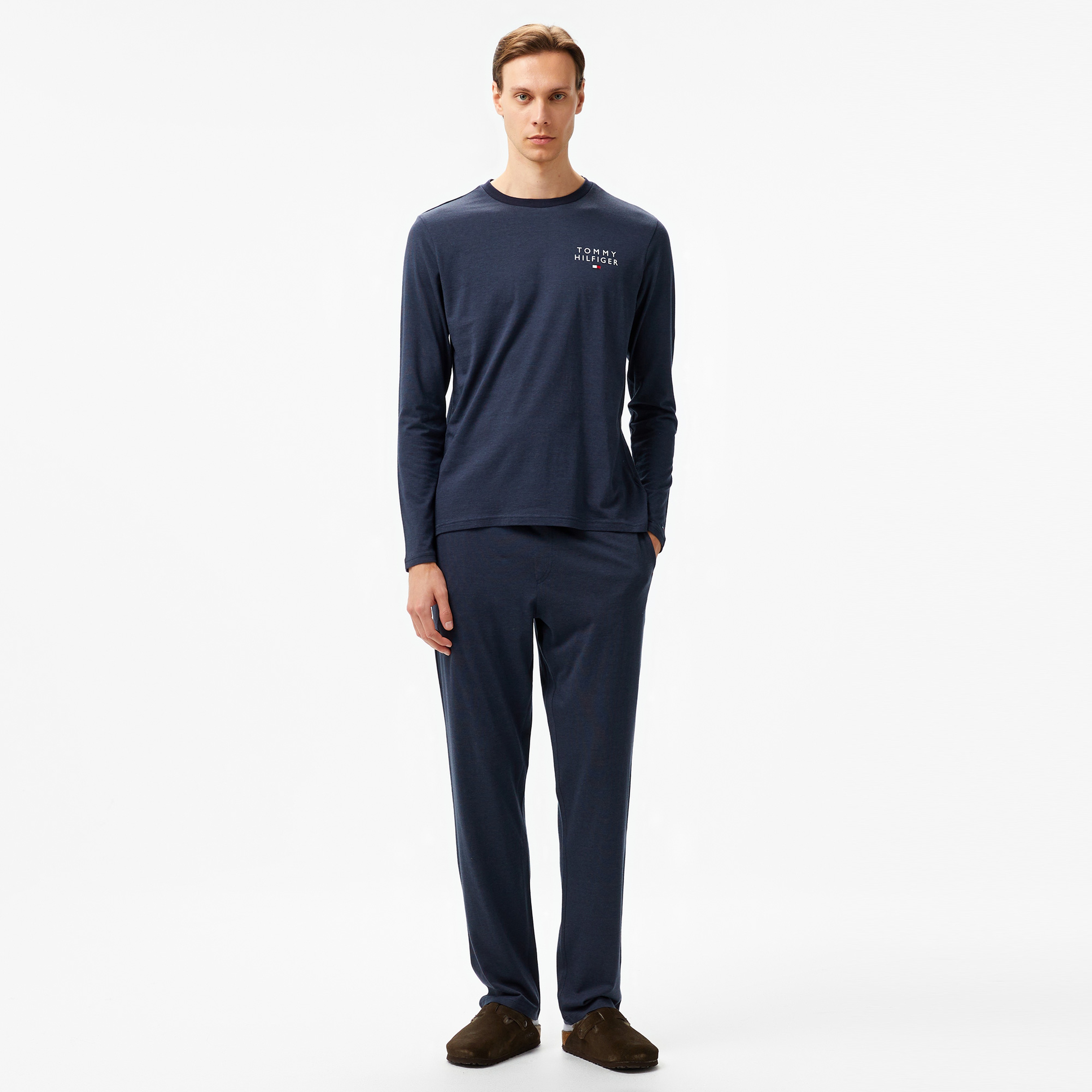 Tommy Hilfiger Jersey - Mini Stripe Erkek Mavi Pijama