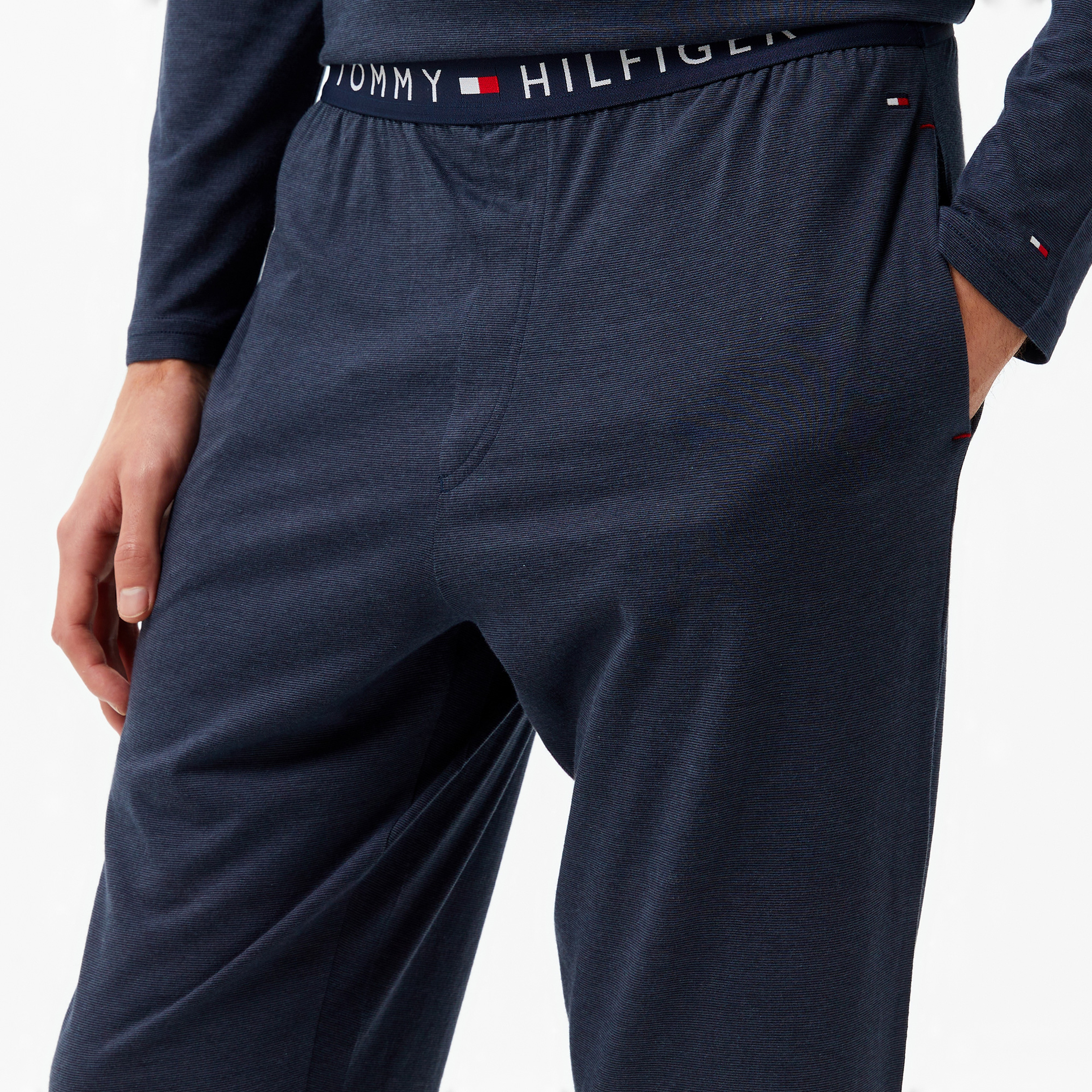 Tommy Hilfiger Jersey - Mini Stripe Erkek Mavi Pijama