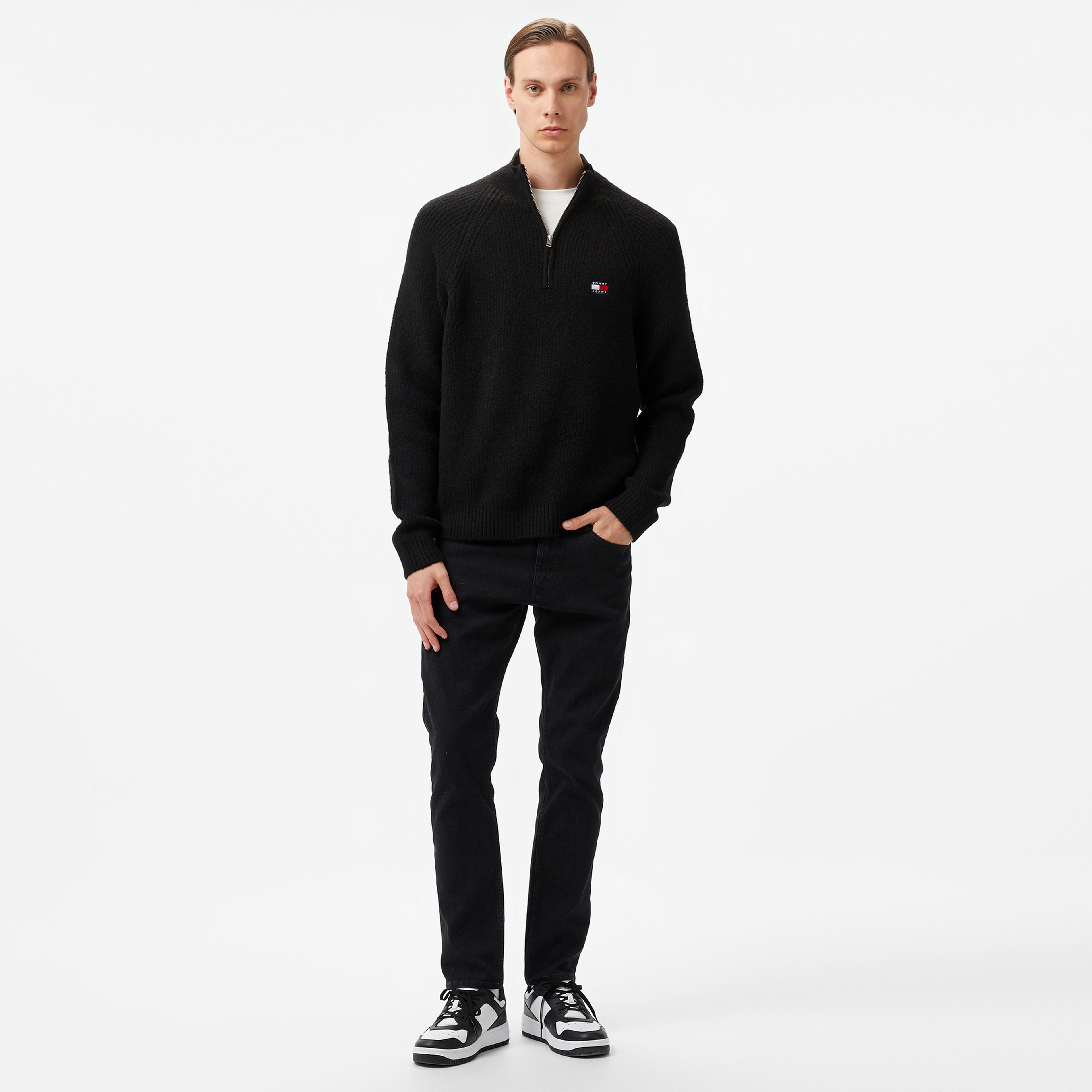 Tommy Jeans Erkek Siyah Triko